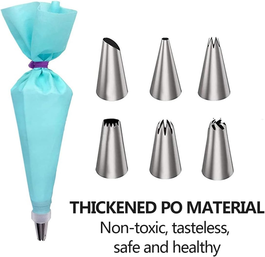 14Pcs Piping Bags and Nozzles,Durable Piping Bags,Reusable Icing Piping Kit,Cake Decoration Kit, Piping Bag and Nozzle,For Baking Cookies DIY Kitchen Tools Cake Decoration Pastry Bag Set