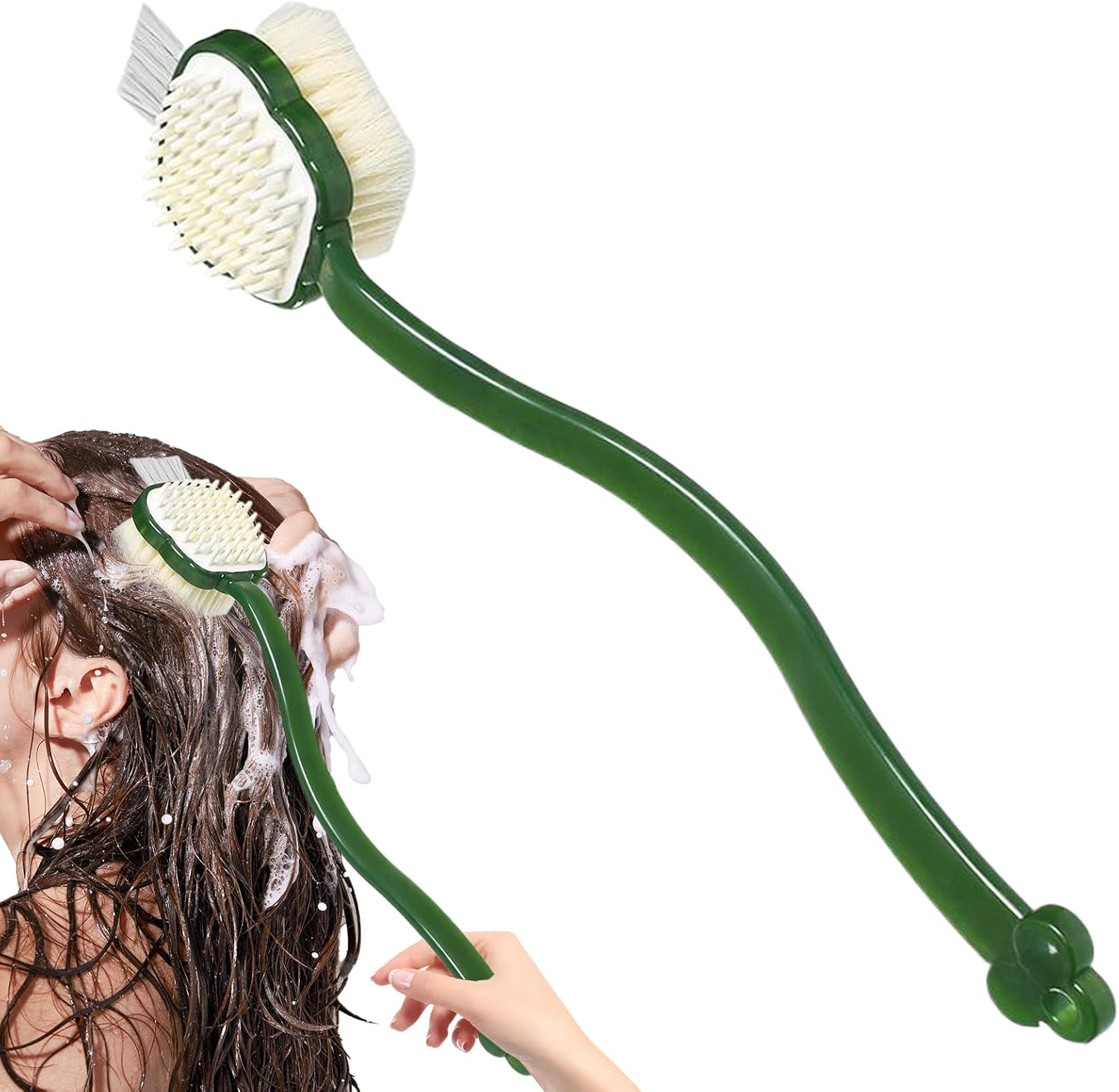 Shower Back Scrubber | Long Back Scrubber for Women Shower | Rich Foam Three-Sided Nails Cleansing Bathing Tool for Women Men Adults Seniors Teens Students image number 2