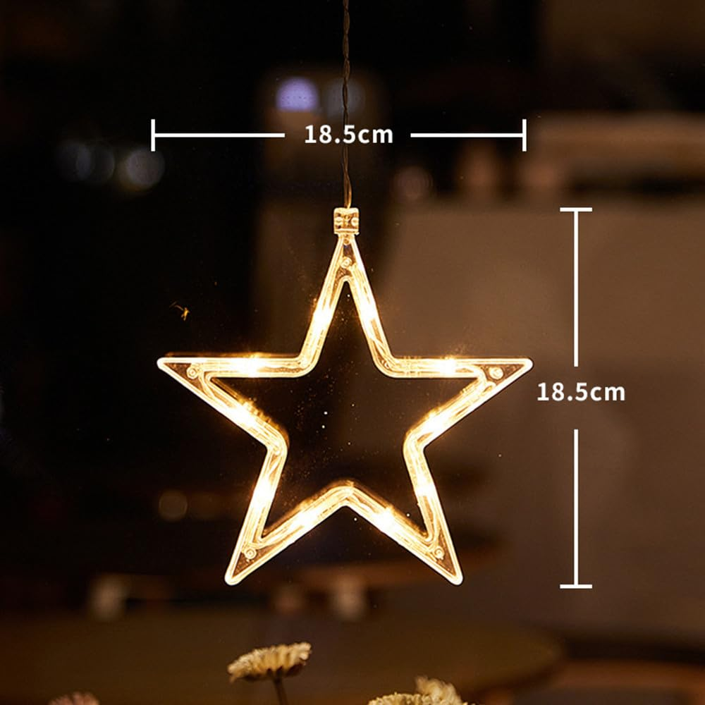 TRIXES Light up Star and Christmas Tree - 2PC Festive Wall Hanging Decor - Battery Powered