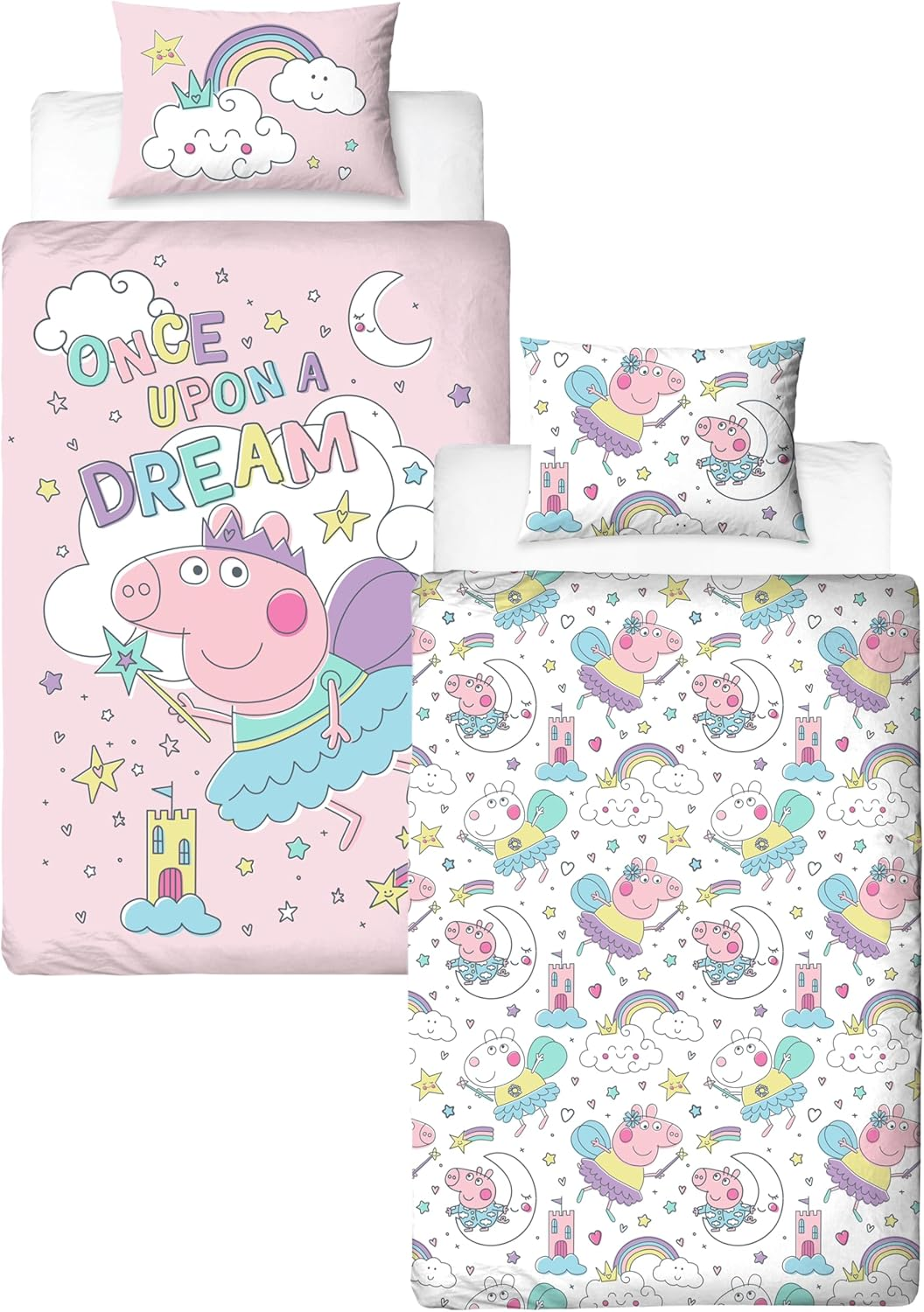 Peppa Pig Officially Licensed Bedtime Design Single Duvet Cover Set | Reversible 2 Sided Bedding Including Matching Pillow Case | Perfect for Kids Bedroom | Polycotton image number 3