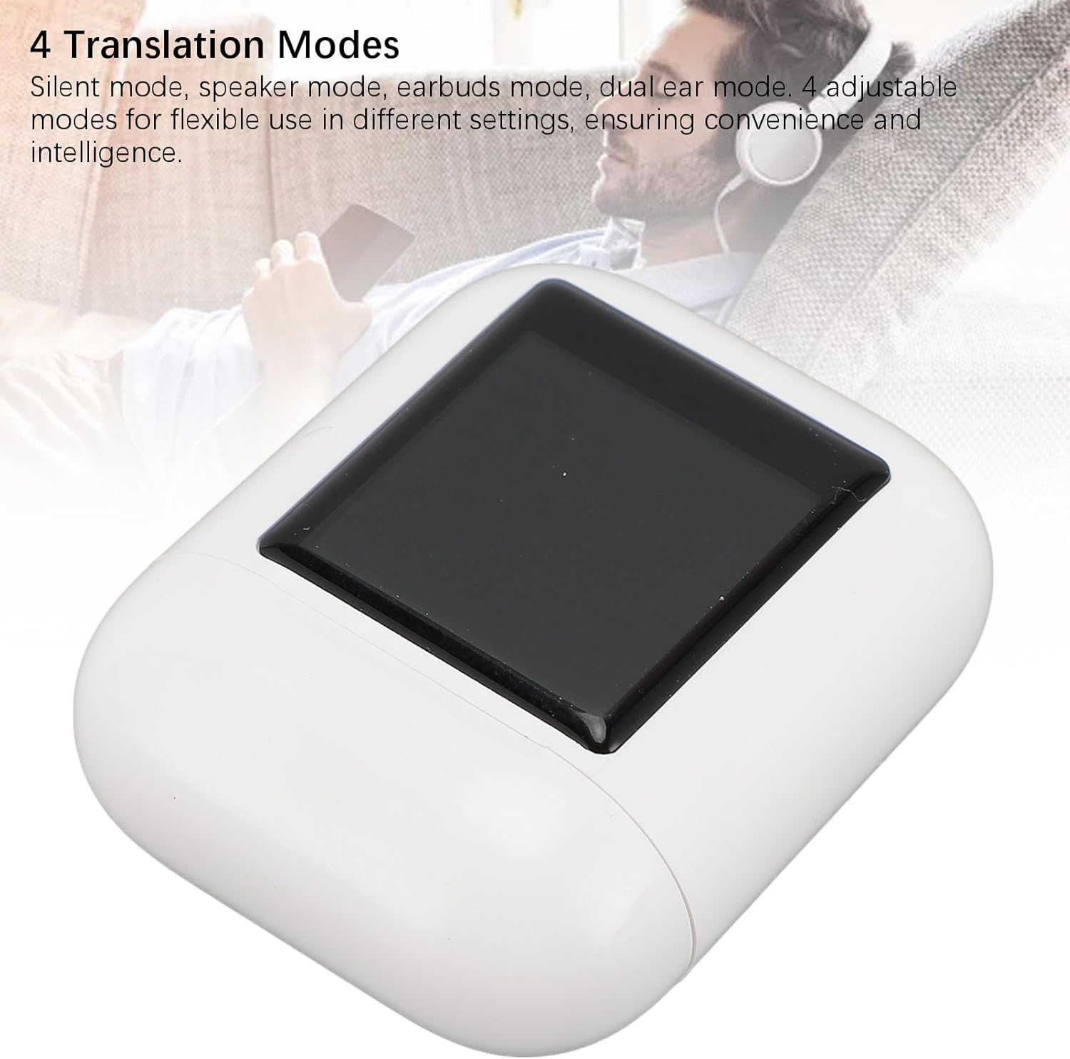 Jectse Language Translator Earbuds, Simultaneous Translation Device, 80 Languages Online Translator with APP, Charging Case, for Ios image number 1