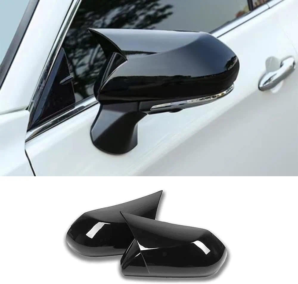 Car Ox Horn Side Rearview Mirror Cover for Toyota Camry 2018-2025, ABS Plastic Wing Mirror Protector Guards with Glossy Finish, Exterior Accessories (Bright Black) image number 3