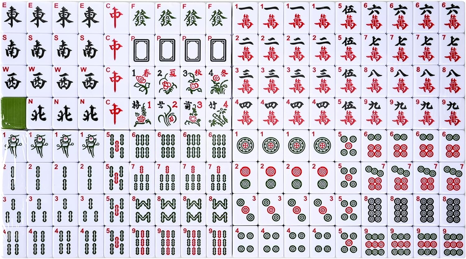 Lehom Large 36MM Chinese Mahjong Set 144Pc Mahjong Tile Set English Characters Mahjong Board Game with Case Mahjong Game Set for Travel Party Family Game Portable Mah Jong 麻将 (Mah Jongg, Majiang) image number 4