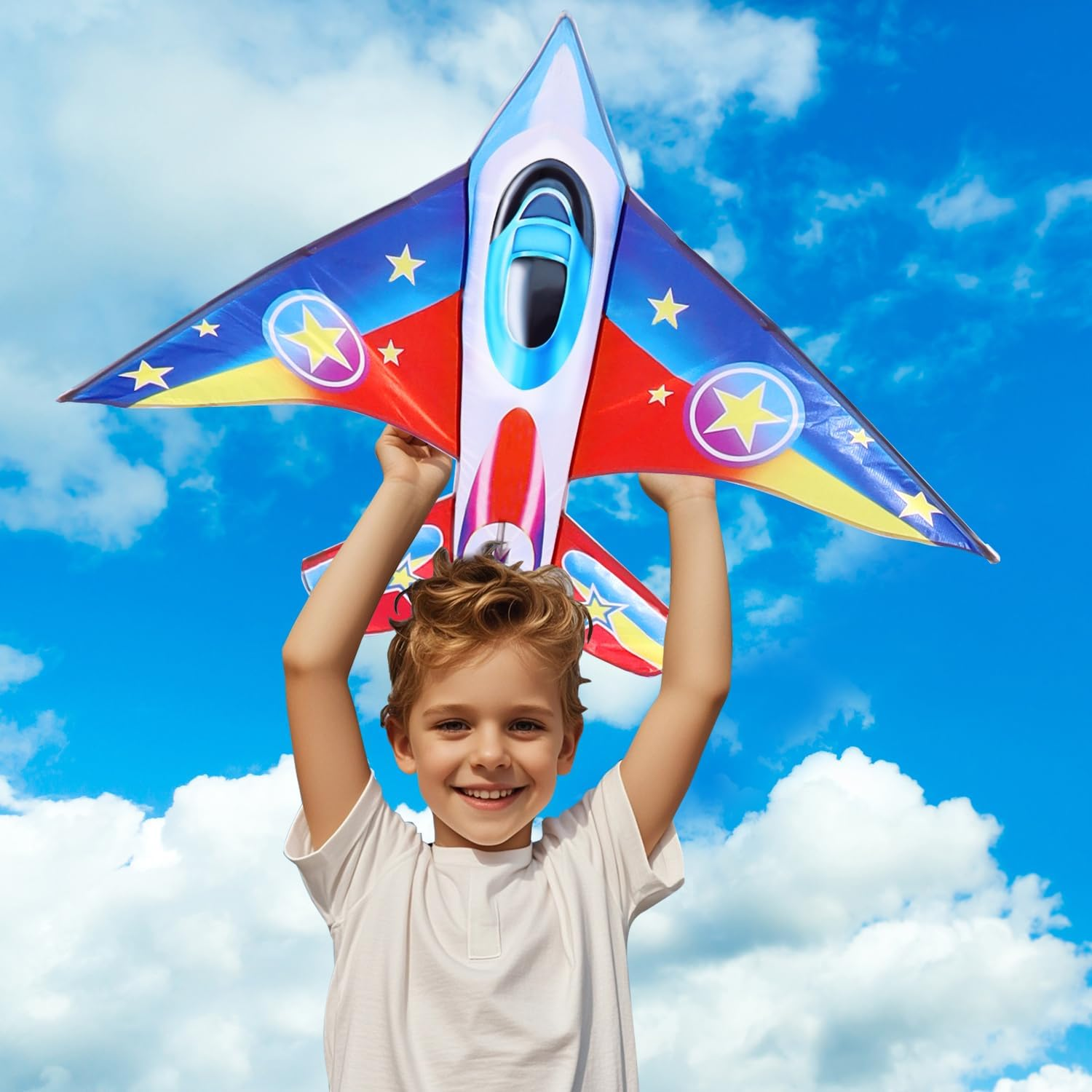 YFAFENGS Airplane Kites for Kids & Adults, Best Beach Kite for Beginners Easy to Fly Kite with Long Tail Children Kites for Ages 8-12, Professional for Beach and Outdoor Activity image number 3