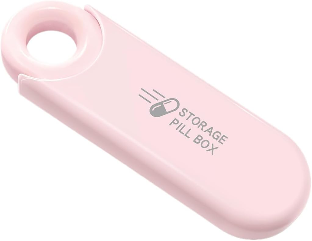 U-Shaped Pill Box Organiser, Daily Pill Container Organizer 3 Compartments, Small Portable Pill Case for Travel Pocket Purse, Compact EDC Pill Holder (Grey)