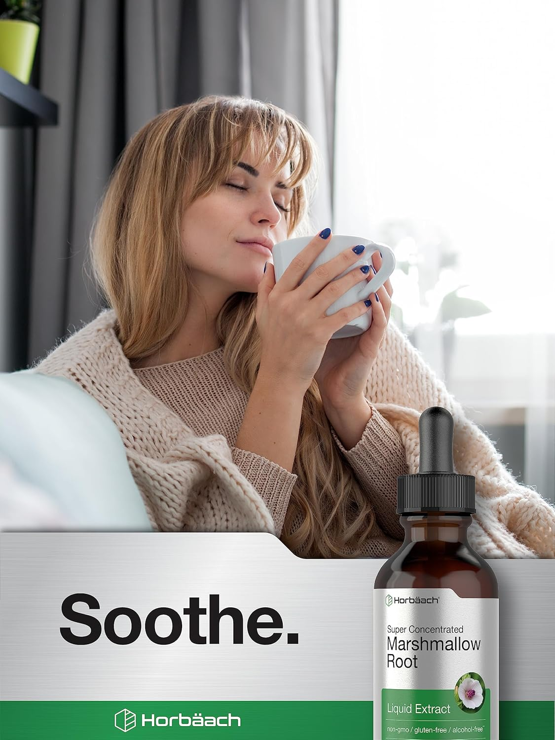 Marshmallow Root Liquid Extract | 2 Fl Oz | Althaea Officinalis | Alcohol Free | Vegetarian, Non-Gmo & Gluten Free | by Horbaach image number 3