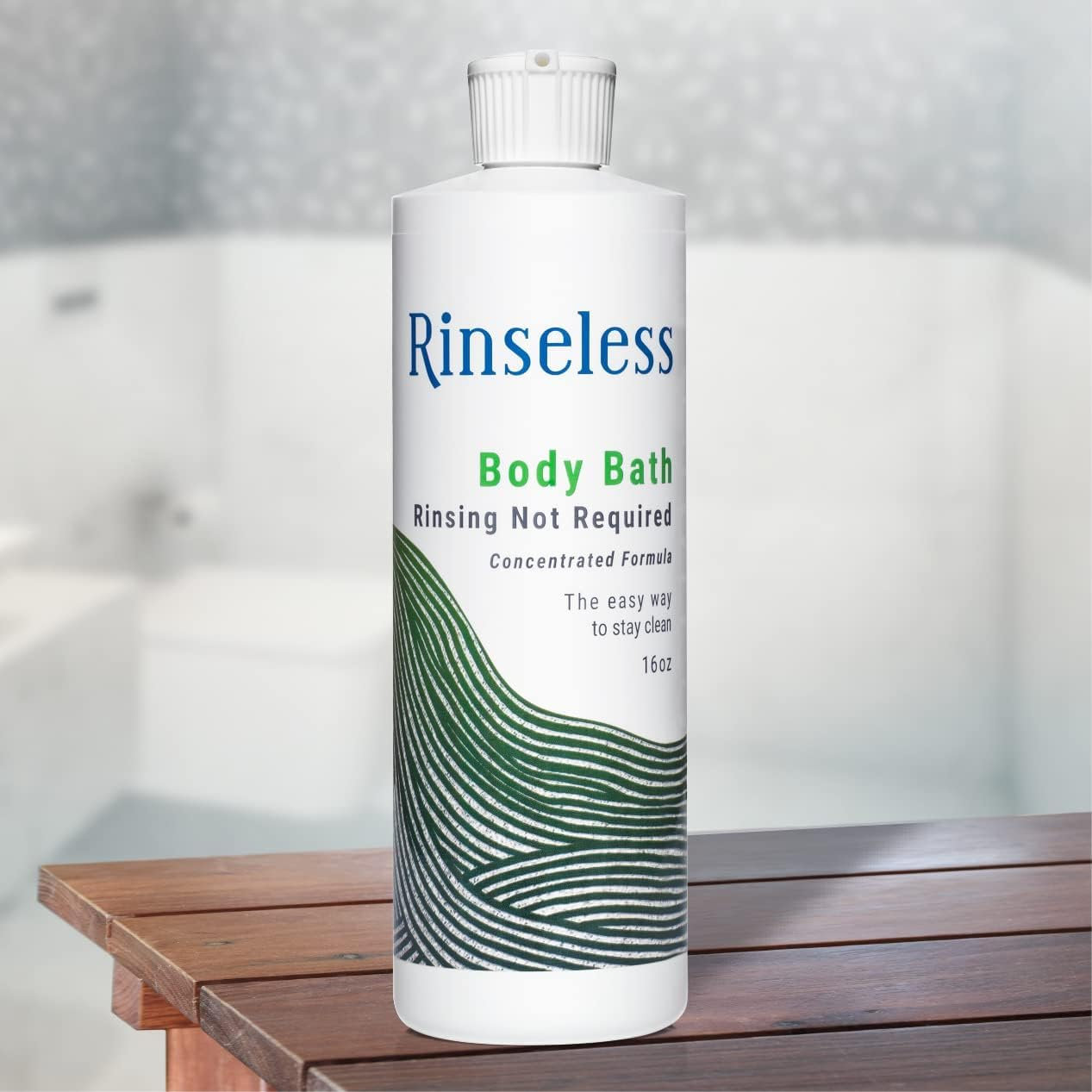 Rinseless Body Bath Wash 16 Oz | Waterless Non Rinse Concentrated Formula Makes 16 Sponge Baths (Pack of 2) image number 1