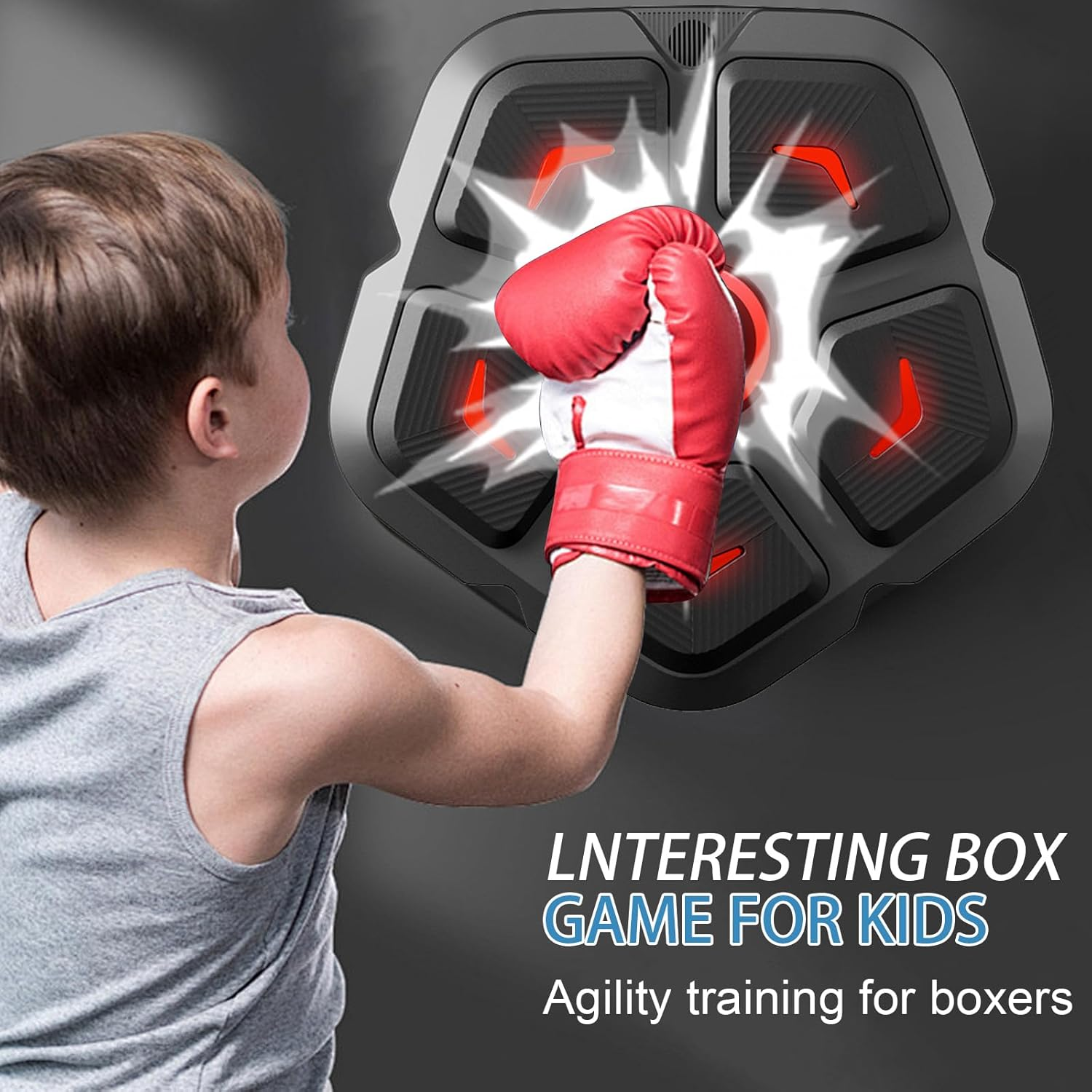 Smart Music Boxing Machine with Boxing Gloves, Musical Electronic Boxing Machine, Punch Music Workout Machine, Wall Mounted Bluetooth Music Boxing Trainer with 9 Training Modes for Home Indoor Gym image number 1