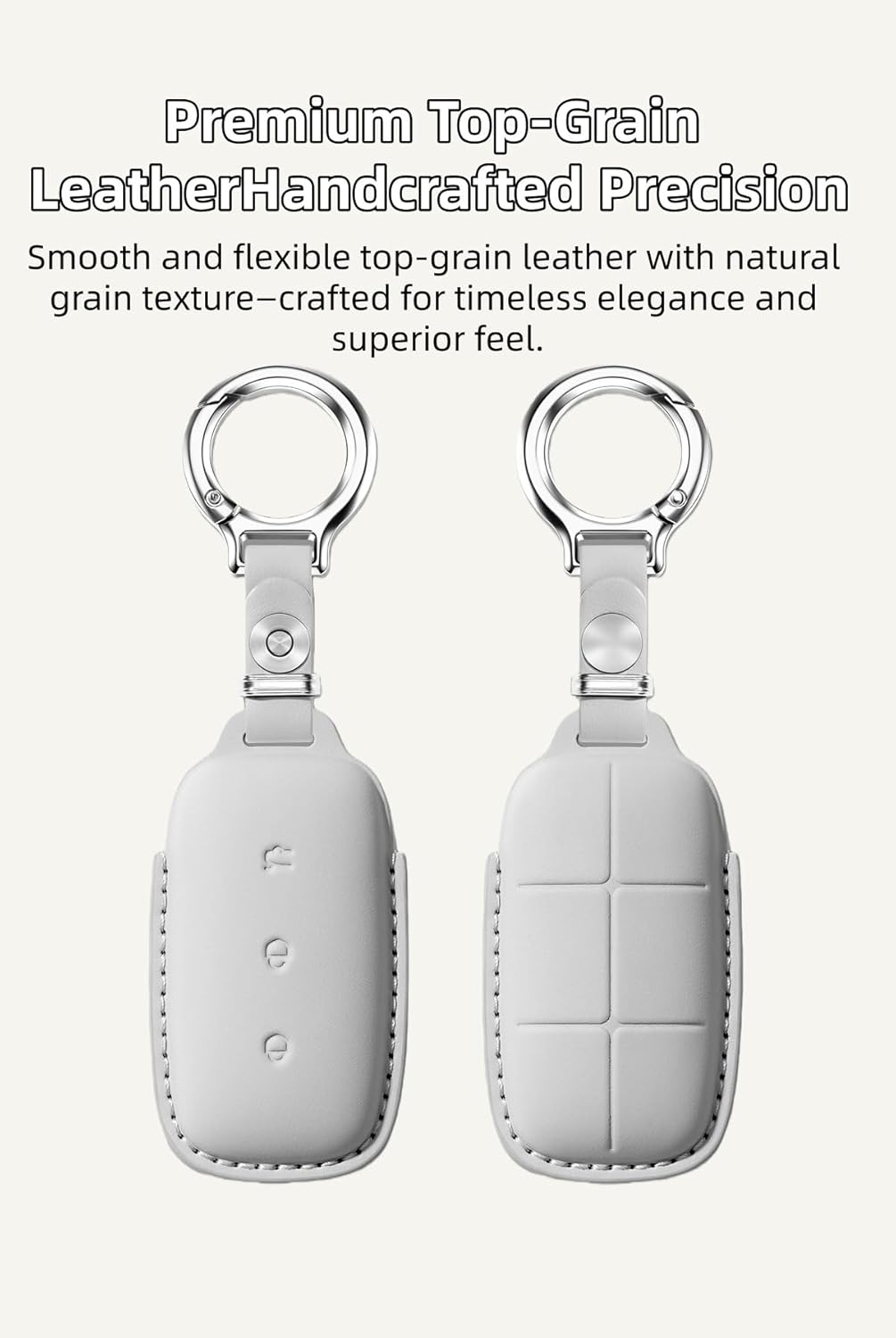 Ontto Leather Car Key Fob Cover Fit for Geely Galaxy EX5 E5 Cityray L6 L7 EMI NO.1 Proton E.Mas 7 5 E8 Starry 8 Key Case Holder Shell Key Chain Keyring Protector Accessories 3 Buttons image number 6