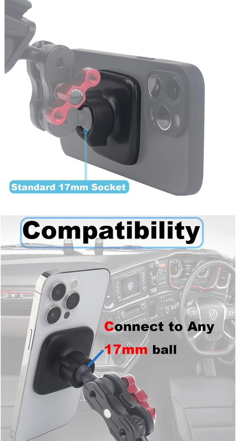 Rigdance 17Mm Magnetic Phone Mount Base for Magsafe 0.67" Ball Socket, Replacement Phone Car Mount Accessory (Simple Square Design) image number 5