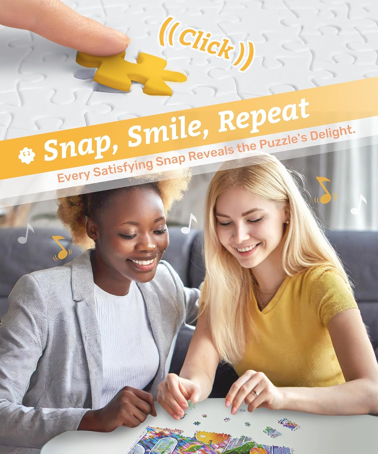 Piecerelax Plastic Jigsaw Puzzles for Adults 1000 Pieces Bea Muller - Sunset Walk in the Town Most Satisfying Table Games and Gifts No Puzzle Mat Required [H3497] image number 4