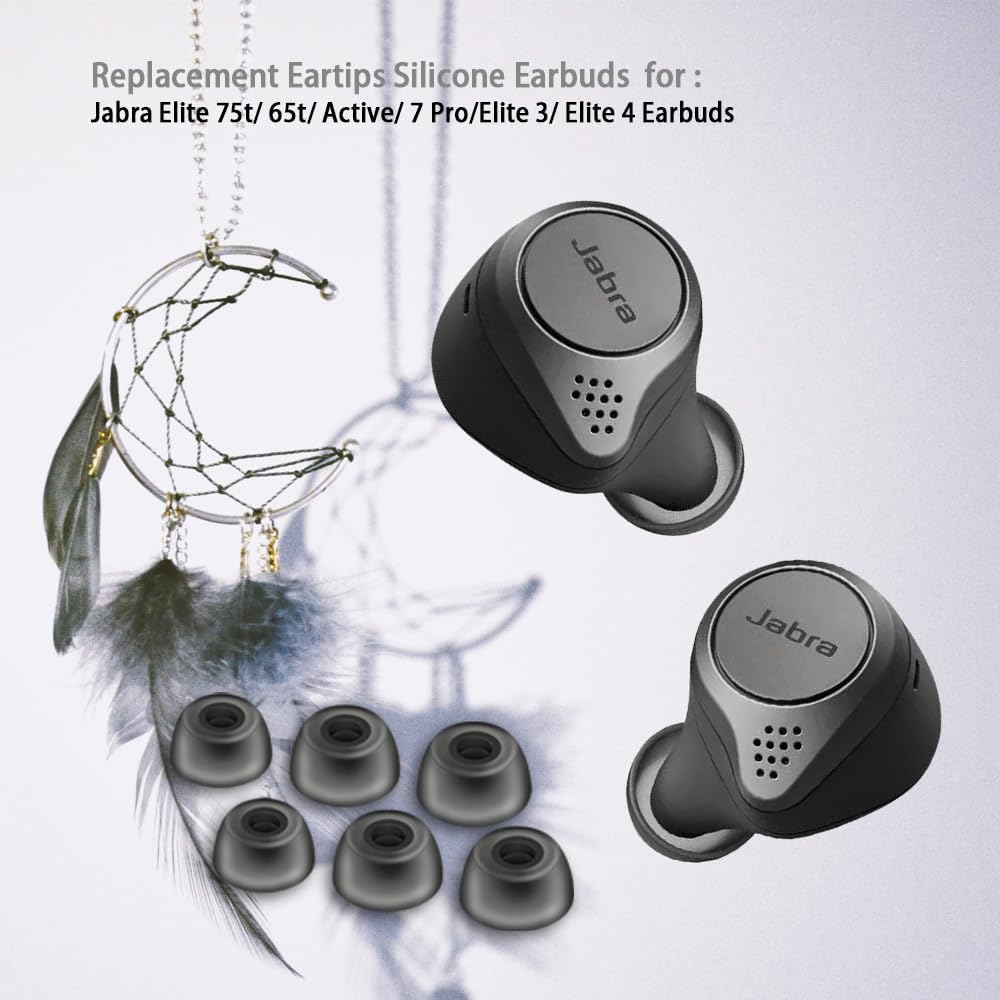 Replacement Eartips Compatible with Jabra Elite 75T/ 65T/ Active/ 7 Pro/Elite 3/ Elite 4 Earbuds, Silicone Earbuds Eartips Buds Cover Set image number 4