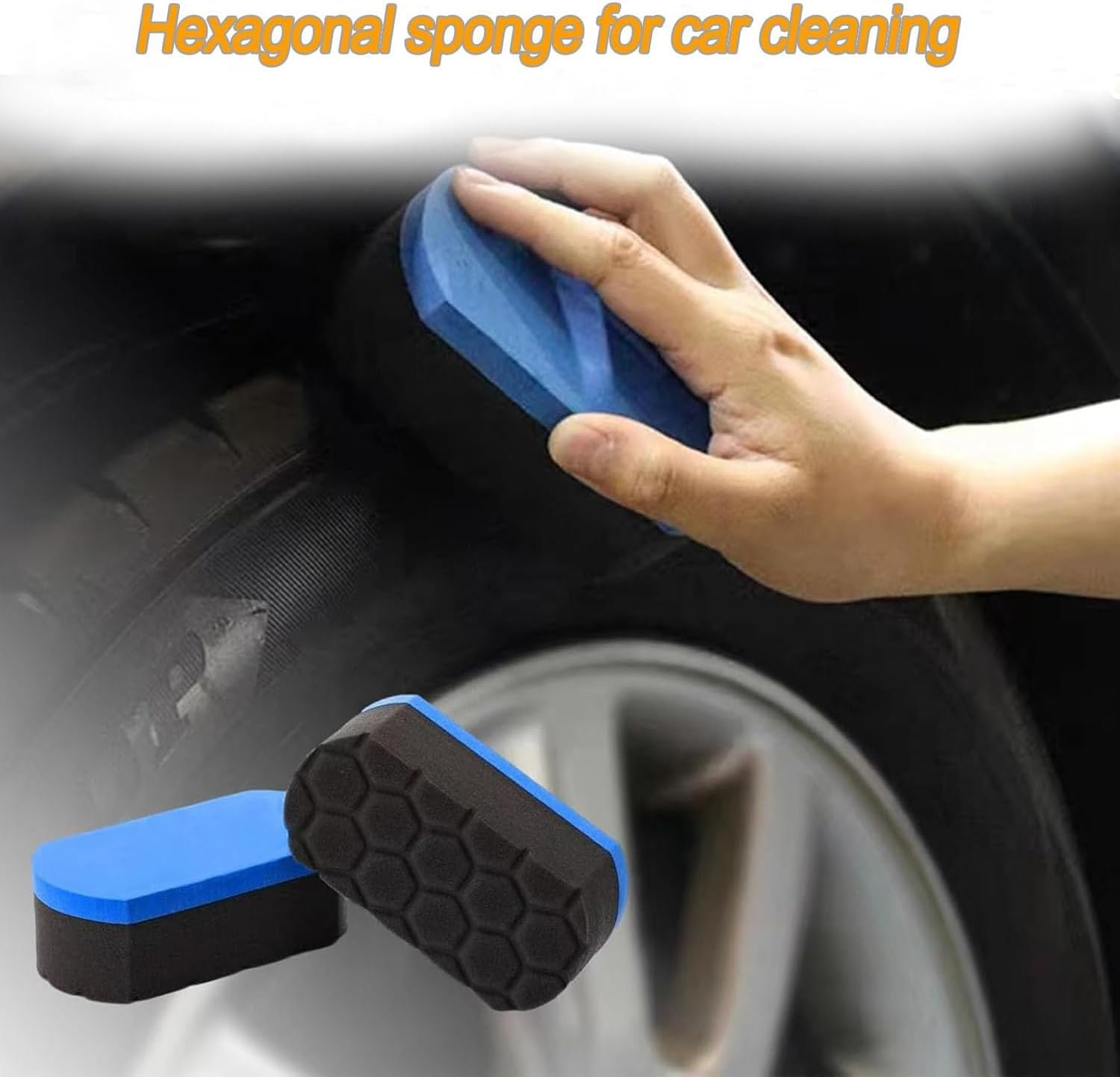 Tire Shine Applicator Pads, 4Pcs Car Detailing Foam Sponge Pads Set,Tire Shine Applicator Pads Perfect for Tire Polish Applicator