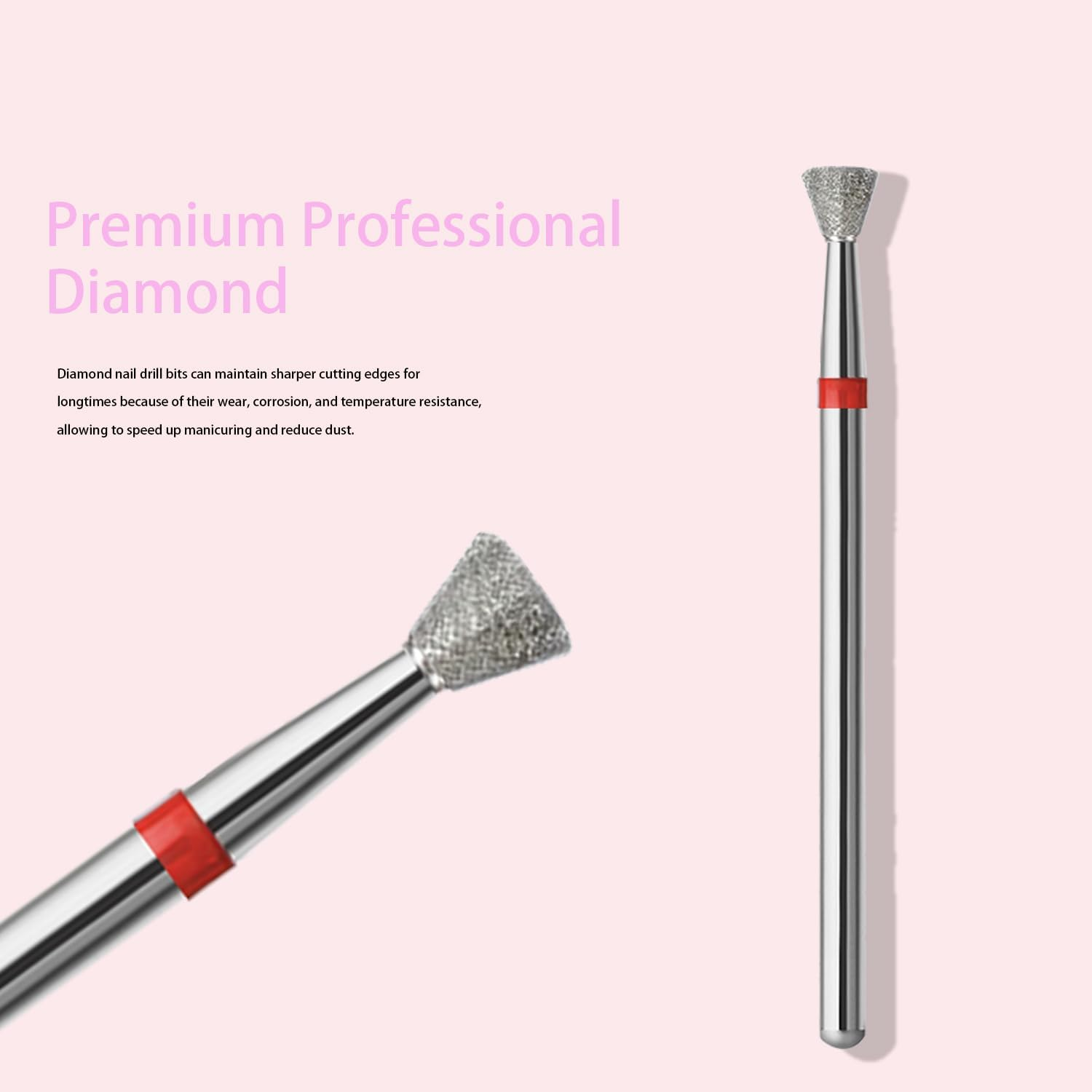 10Pcs Inverted Cone Cuticle Drill Bits, Carbide Diamond Nail Bits for Dead Skin Removal & Nail Shaping, 3/32'' Two Way Rotate, Professional Manicure Pedicure Salon Tools(3Mm Inverted Cone Bit, Fine-F)