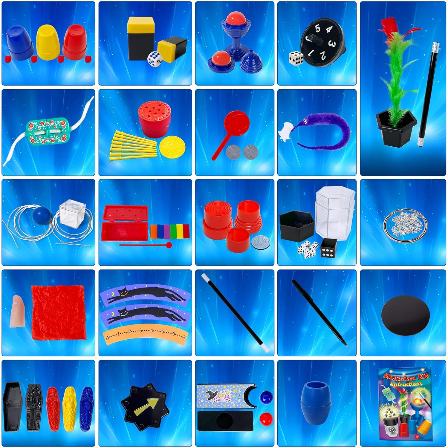 PATIFEED Magic Kit, 60 Magic Tricks for Kids Age 6-8, Magic Set with Instructions for Kids, Christmas Birthday Gift Toys for Kids Ages 6 7 8 9 10 11 12 Year Old image number 2