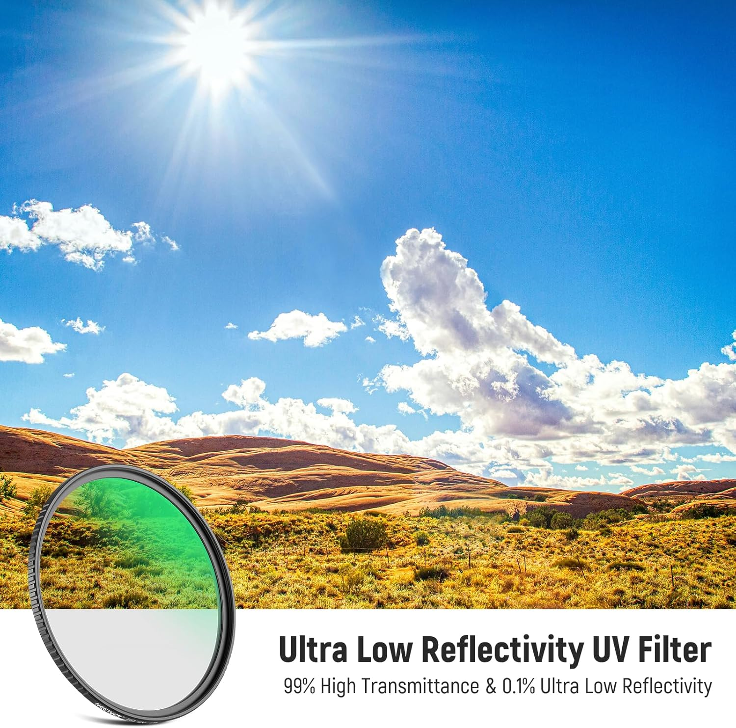 NEEWER 52Mm Ultra Low Reflectivity UV Lens Filter, UV Protection Filter with Multi Resistant Coating, HD High Transmittance Optical Glass, Ultra Slim Aluminum Frame, Water/Scratch/Oil Resistant