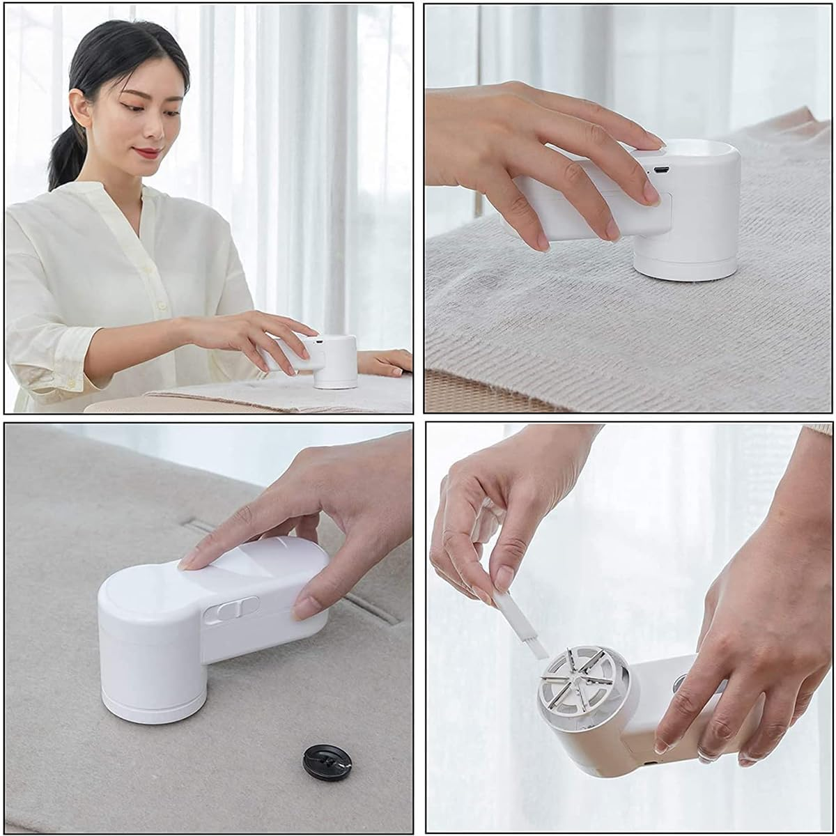 Annuoyi Fabric Shaver，Electric Lint Remover，Rechargeable Defuzzer，For Removing Lint and Pilling from Clothing, Furniture, Sweaters, Sofas and Blankets image number 6