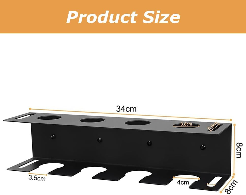 4 Bat Baseball Bat Holder, Baseball Bat Wall Mount, Heavy-Duty Bat Storage Rack, Sports Memorabilia and Collectibles Display Shelves (Black, 34 * 8 * 8 CM) image number 6