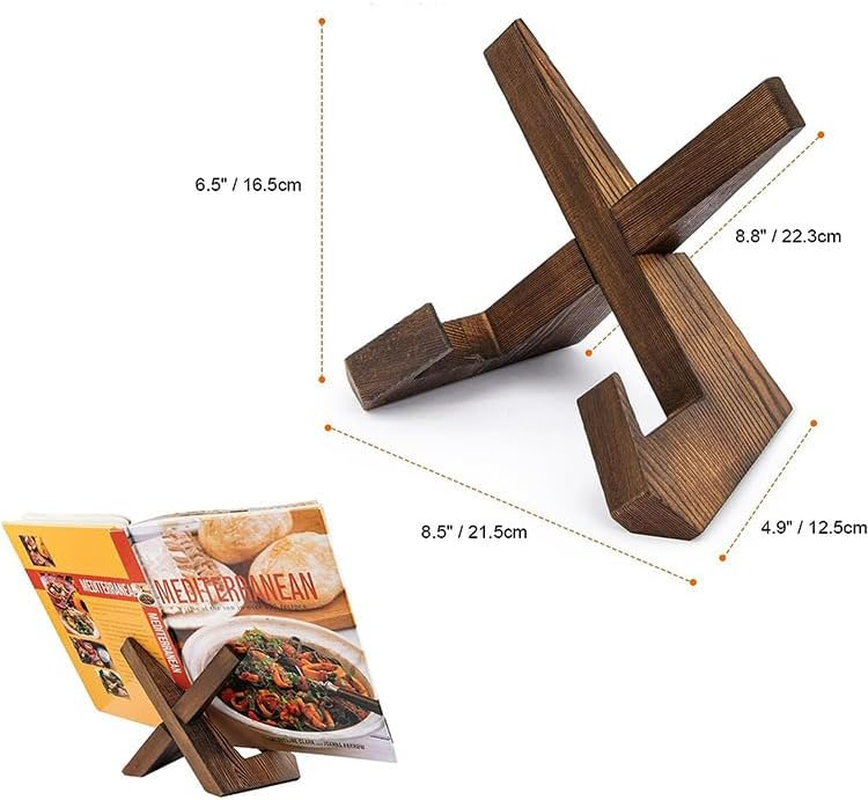 Cookbook Stand,Recipe Book Holder for Display Stand,Handmade Wooden Cookbook Holder,Table Top Decorative Easels Display,Modern and Traditional Kitchen Stand for Book,Craft Objects 1Pcs image number 3