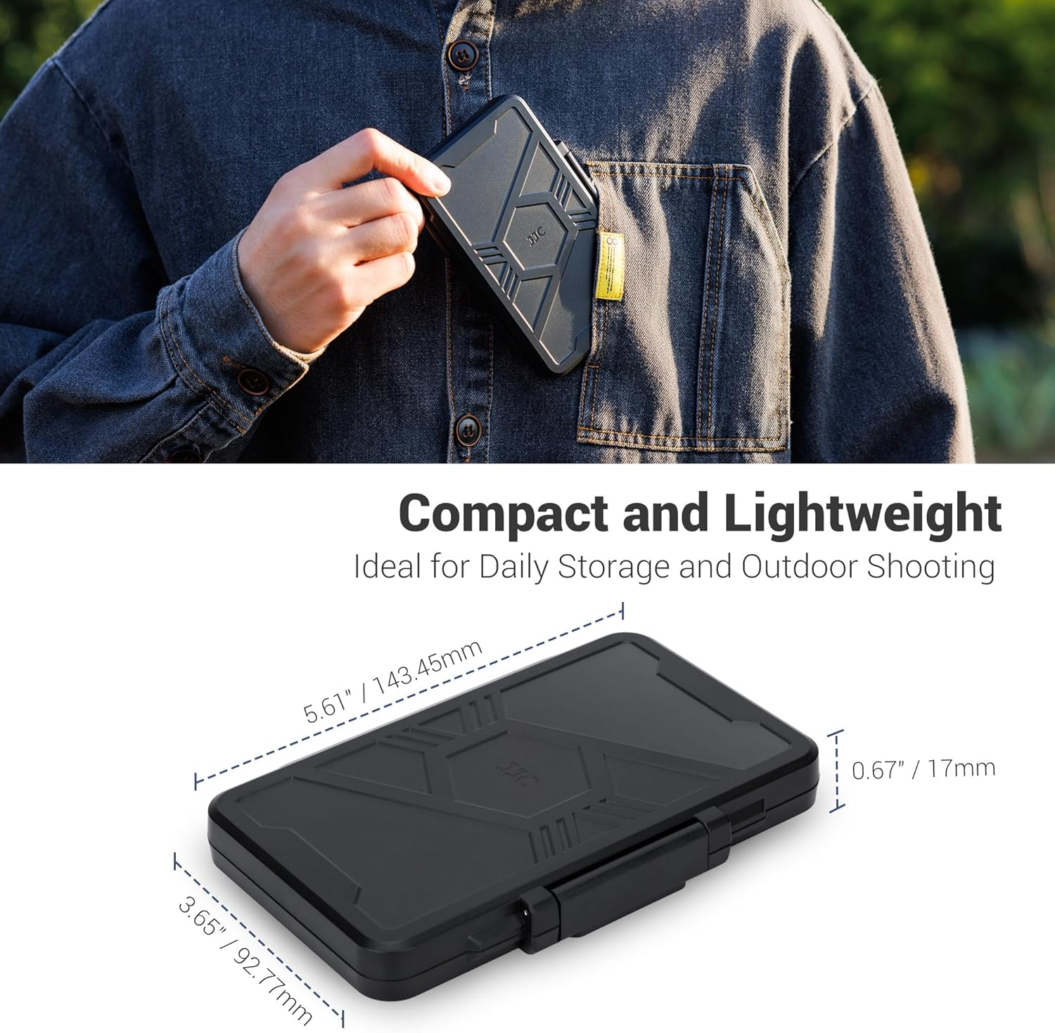 [Large Capacity] 60 Slots Memory Card Case for 20 SD and 40 TF Cards, Compact Size & Portable SD SDHC SDXC TF Micro SD Card Holder Organizer Storage Box, Anti-Shock Anti-Dust image number 4