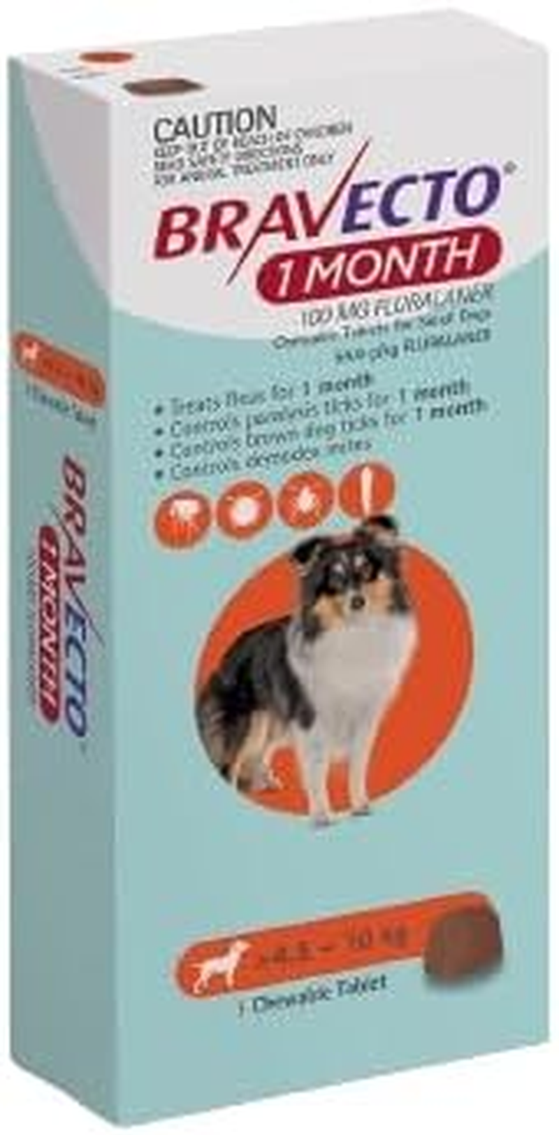 Bravecto for Dogs 4.5 to 10 Kg Orange Monthly 1 Chew