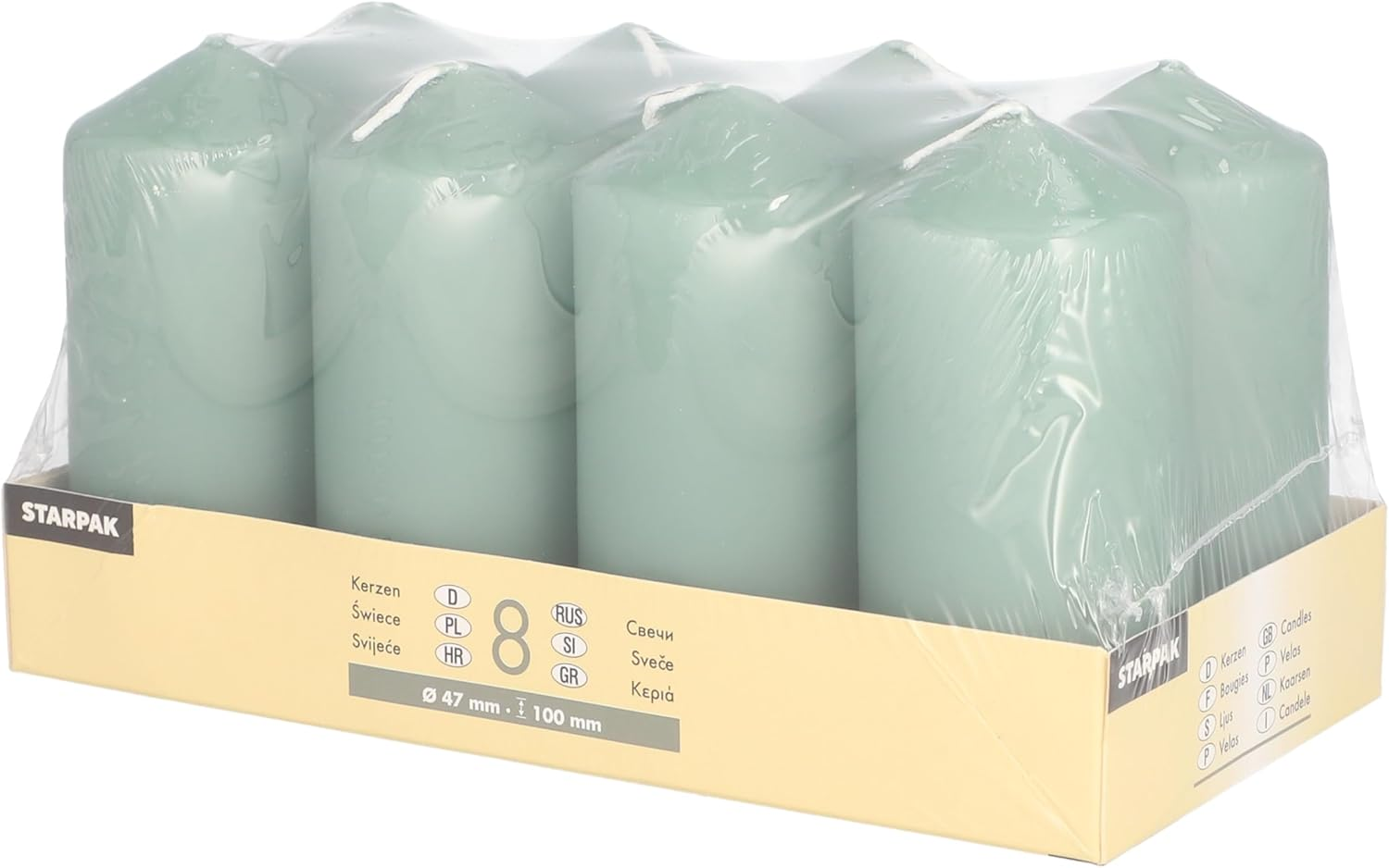 8 Pillar Candles Diameter 47 Mm 100 Mm Teal Green image number 2