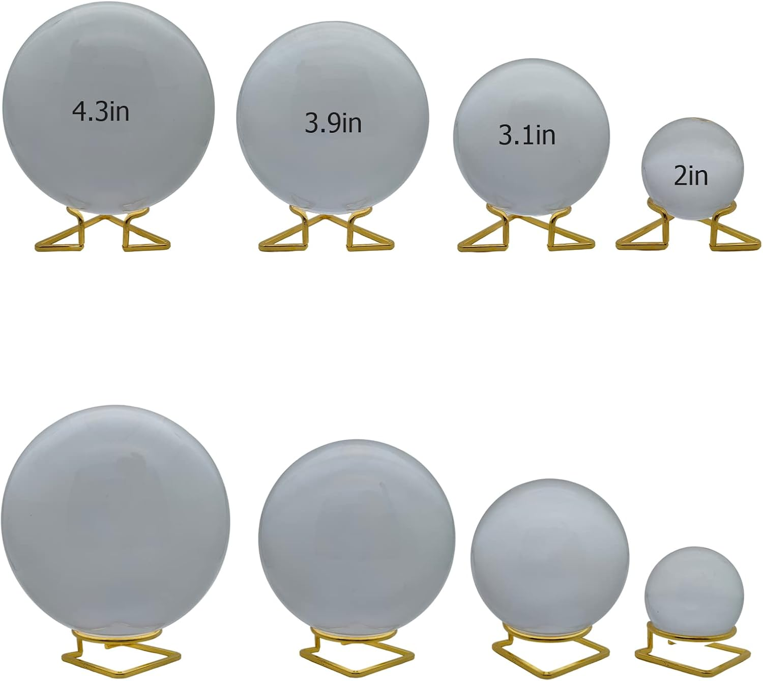 Nwsrayu 2 Pieces Metal Crystal Ball Holder, Lensball Base, Sphere Display Stand for Globe Balls ,Geode, Rocks, Crystals, Baseballs,Tennis Balls,Mineral Agate Fossil Coral Gemstone 50-110 Mm image number 5