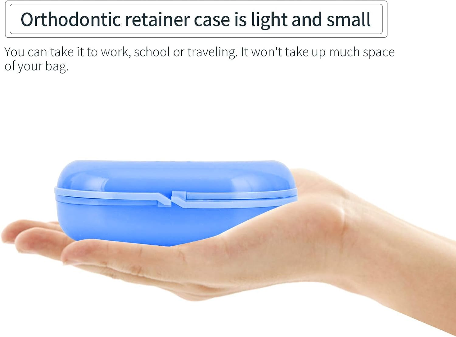 Annhua Retainer Case with Vent Holes - Mouthguard Container for Travel, Slim Dental Storage Box for Aligners, Night Guard - Easy to Open, Blue image number 1