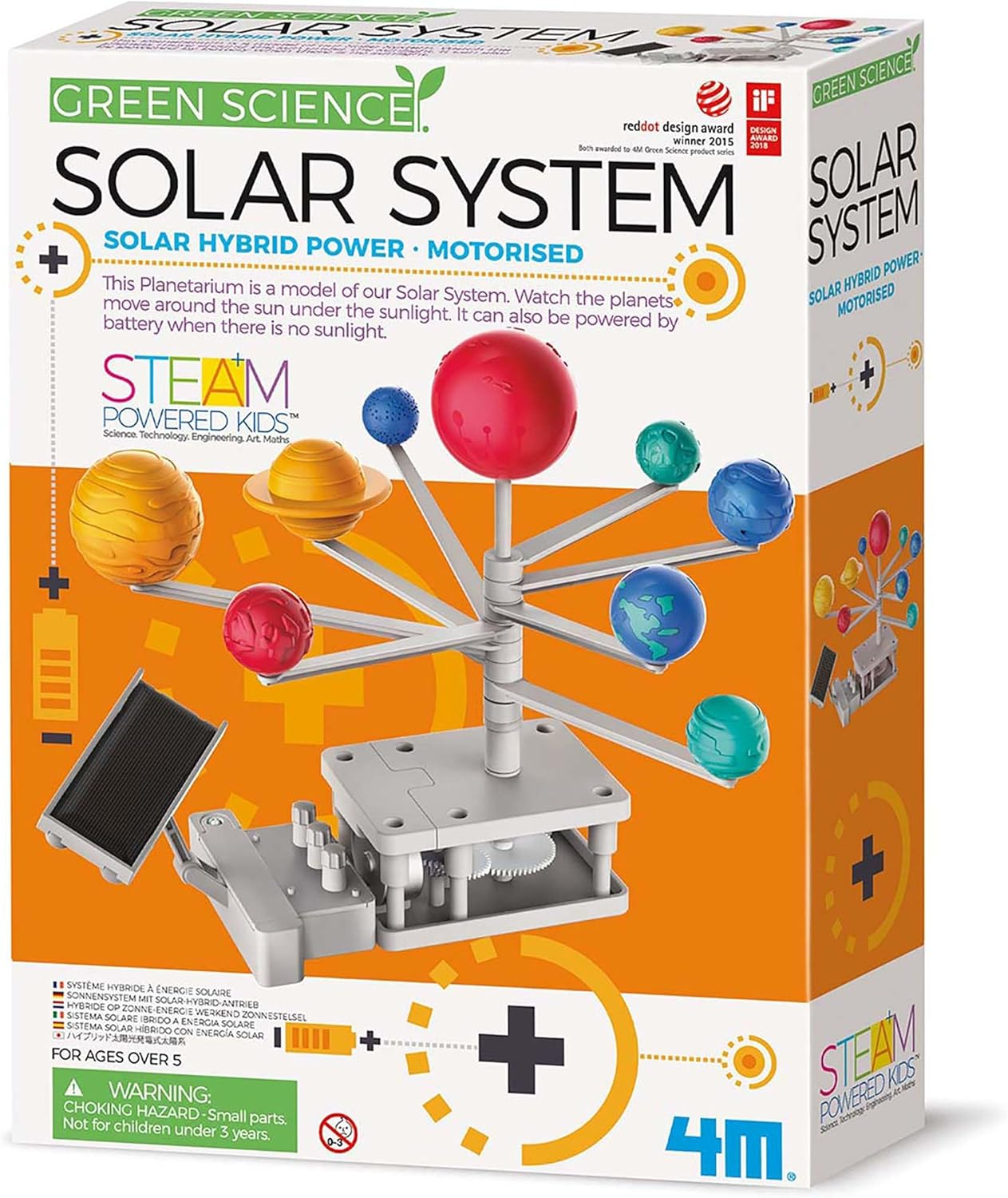 4M Green Science Solar System Toy, Build a Solar System Model, Rotating Planetarium, Solar Hybrid Power, Learn Key Physics Principles image number 3