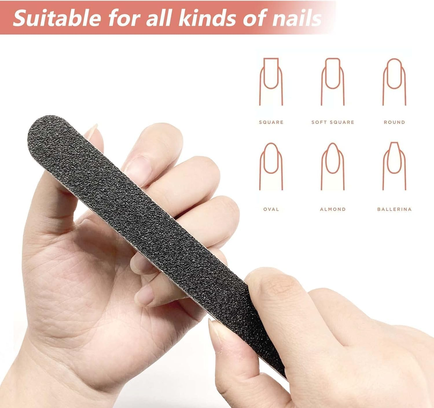 LLCFA 30 PCS Reusable 100/180 Grit Nail Files &ndash; Double Sided Professional Emery Boards for Acrylic & Natural Nails, Manicure & Pedicure Tool, Durable & Easy to Clean image number 2