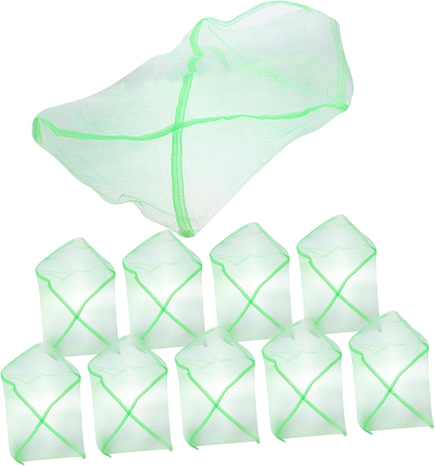 DOITOOL 10Pcs Portable Outdoor Crab Mesh Bags Quick-Drying Fishing Net Pouches Multi-Use Drawstring Storage for Fish Crabs Lobsters image number 1