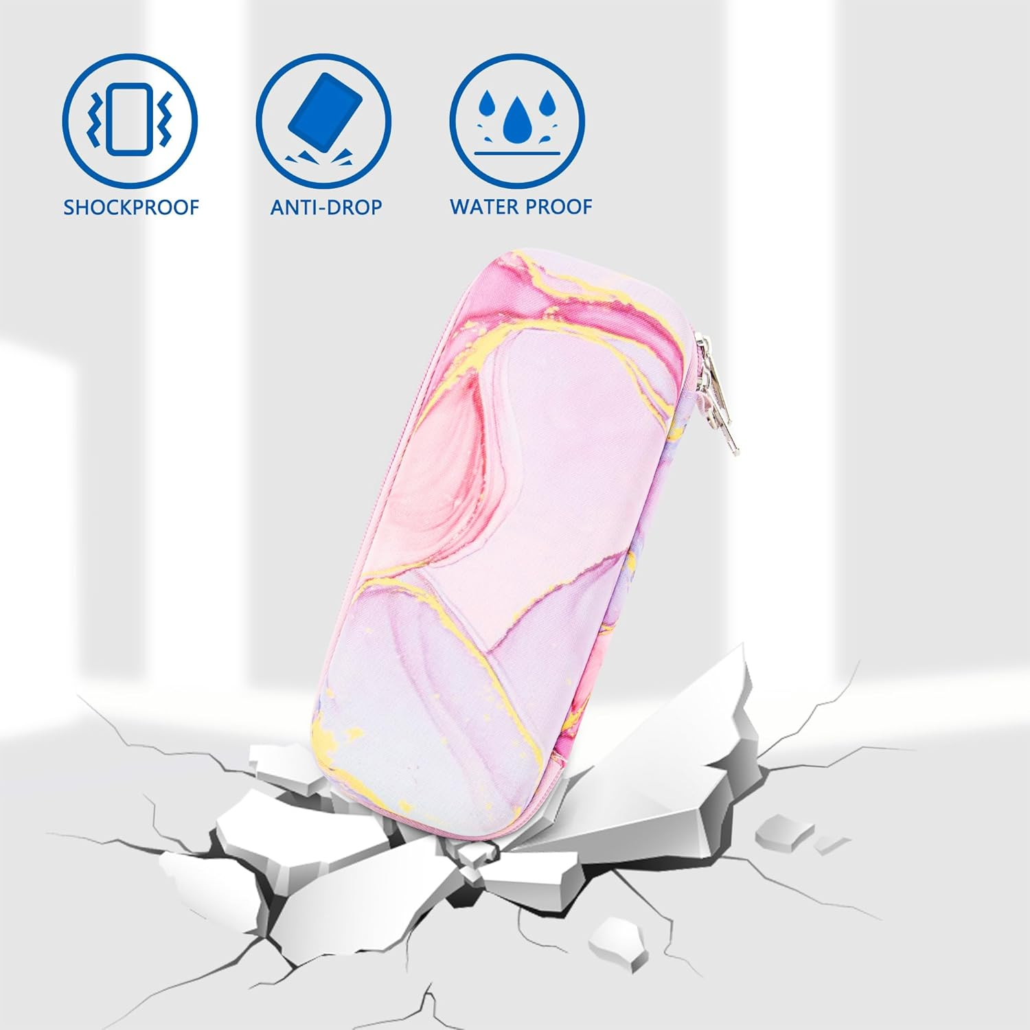 Toothbrush Travel Hard Case Compatible with Oral-B Pro 1000, 2000, 3000, 3500, 1500, Philips Sonicare Protectiveclean 4100 5100 Electric Toothbrush with Mesh Pocket for Accessories, Pink image number 5