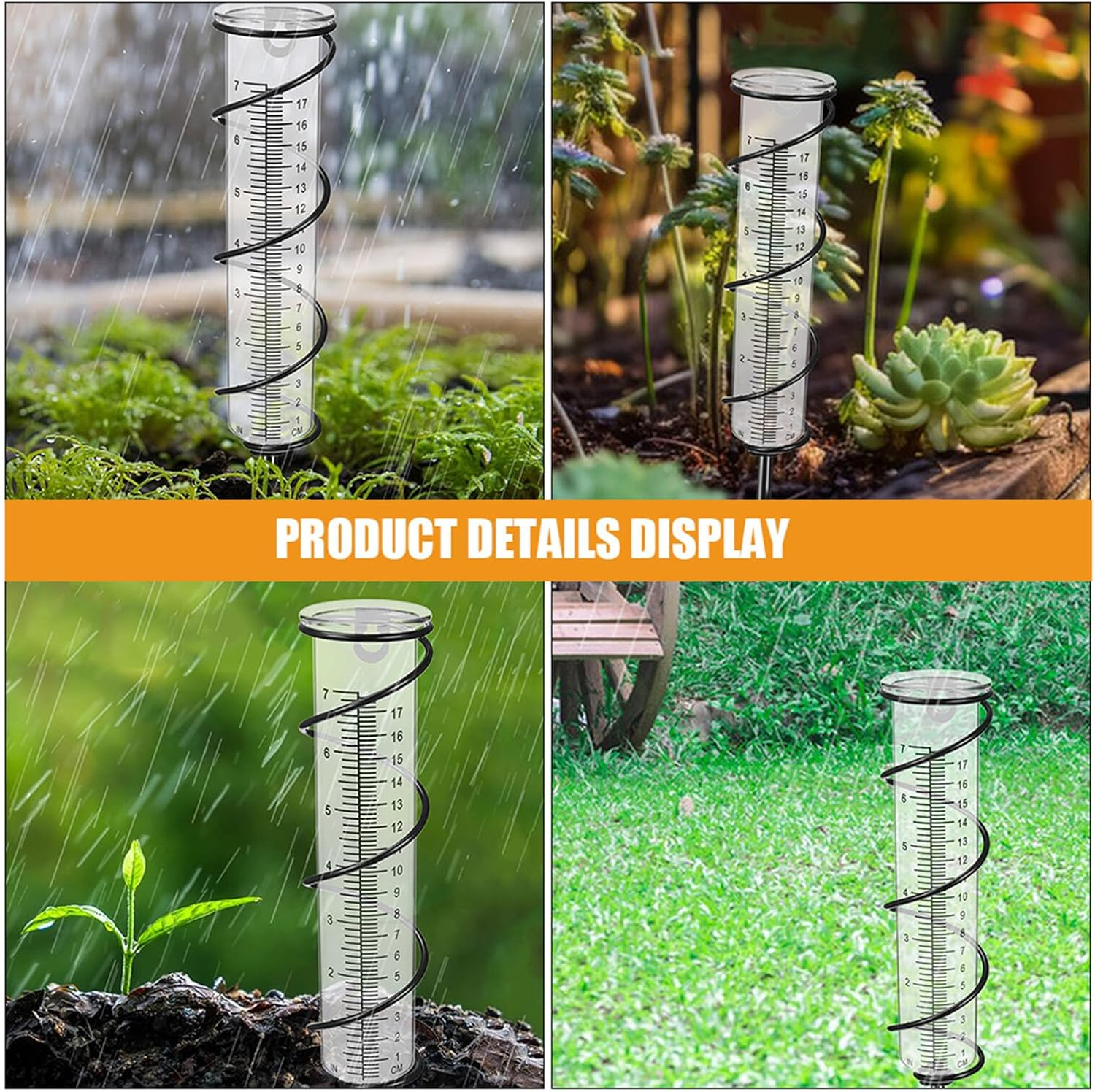 3Pcs Freeze Plastic Rain Gauge Tubes Crack Resistant Outdoor Rainfall Measurement Tool with Clear Numbers for Garden Lawn Deck Weatherproof Design image number 6