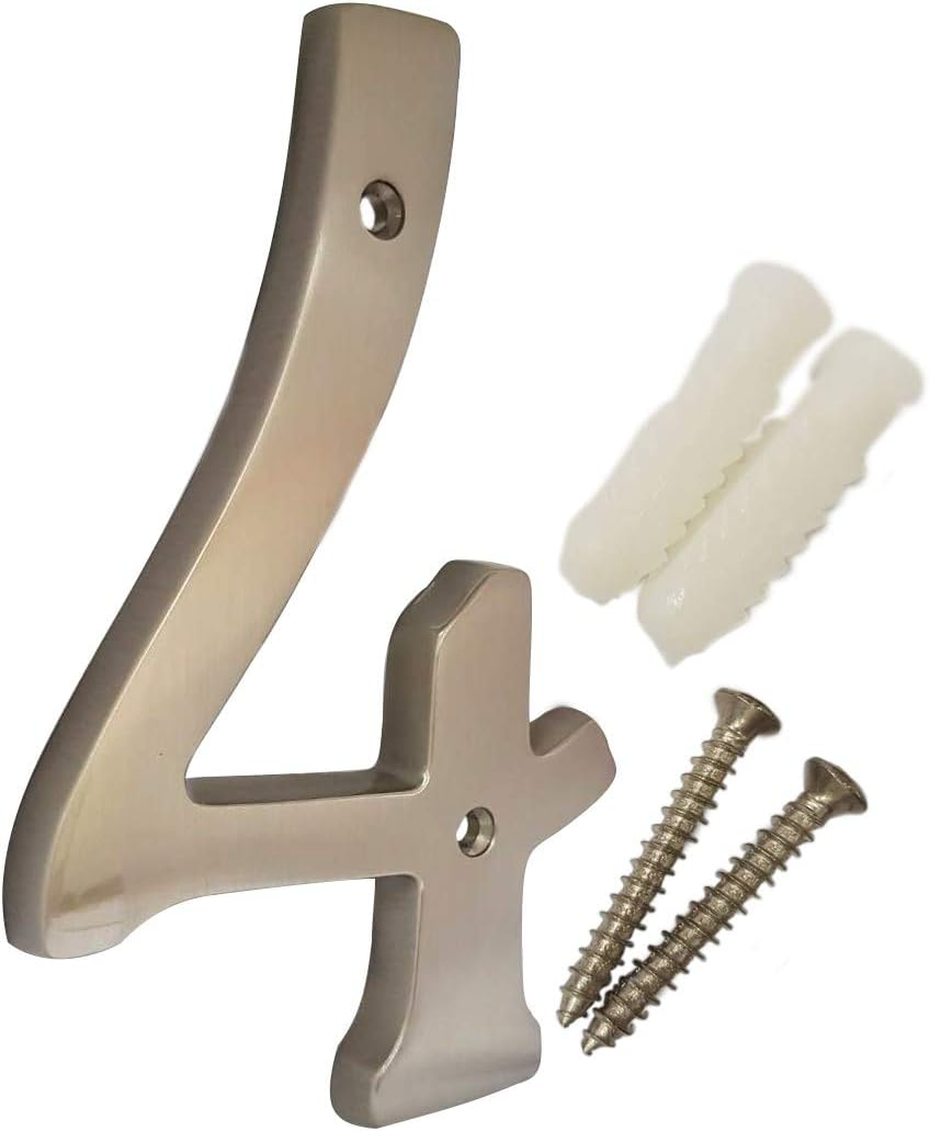 QCAA Traditional Heavy Forged Brass House Number, 6", 1, Polished Brass, Made in Taiwan image number 1