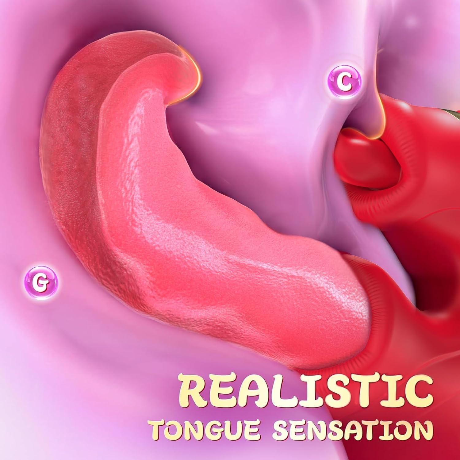 Tongue Vibrator Women Sex Toys - APP 3 in 1 Tongue Toy for Women Rose Sex Toys G Spot Vibrator Tongue Dildo with 10 Licking 10 Flapping Rotation 10 Vibrating Mode, Mouth Clitoral Stimulator Pleasure Tool Couple Adult Toys