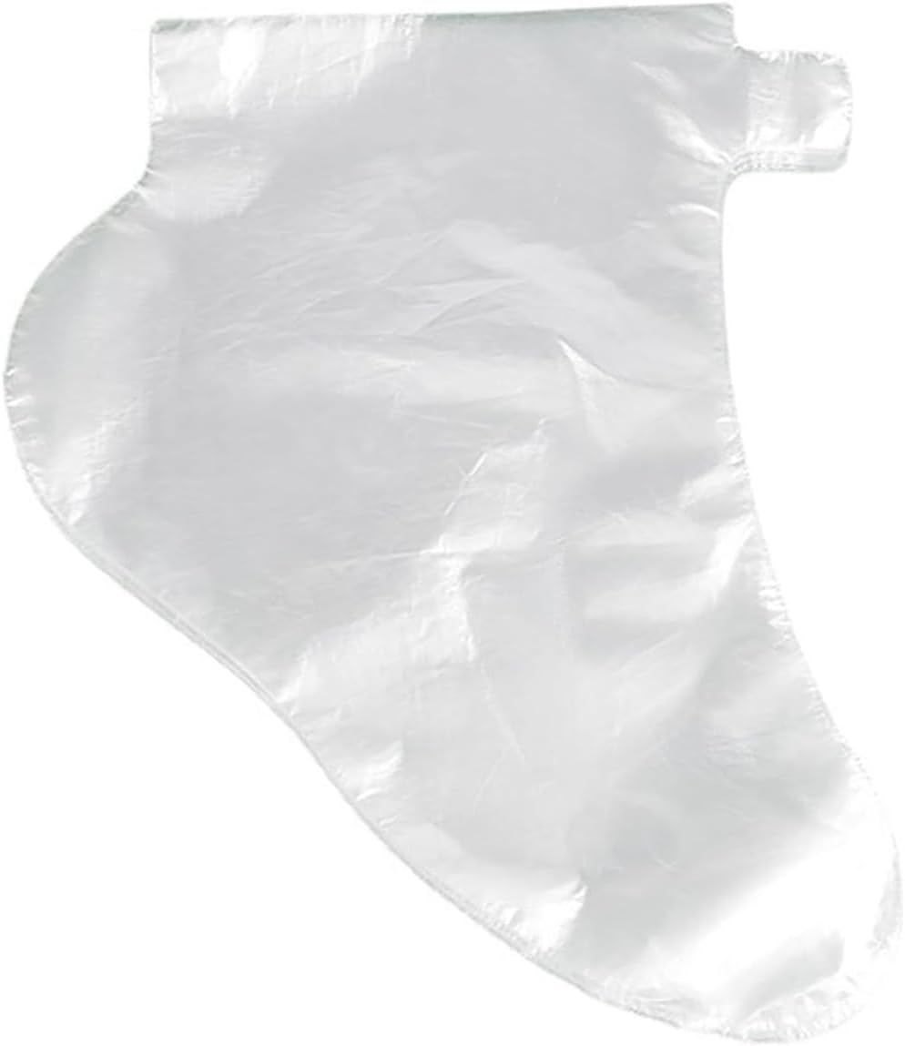 200PCS Disposable Plastic Foot Covers - Non-Slip Spa & Shoe Protectors for Pedicure, Salon, Clinic, Home Use - Hygienic Paraffin Liners, Shoe Trial Socks