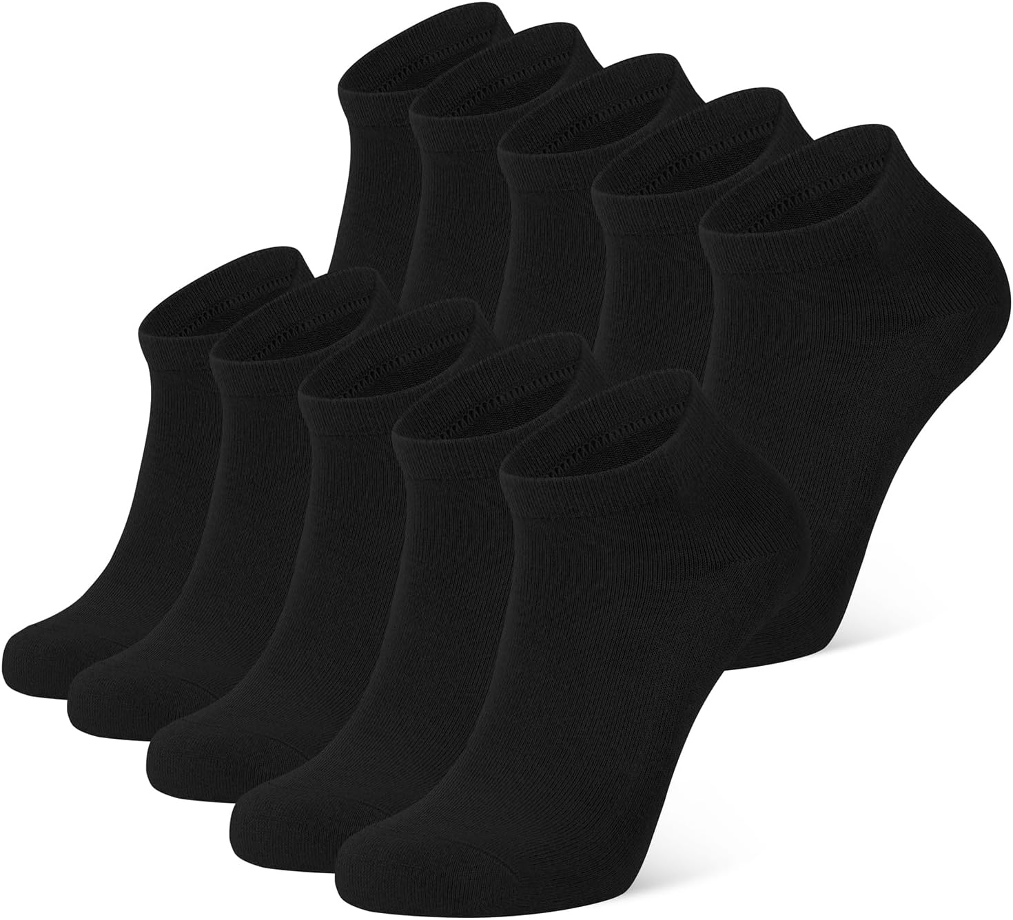 CLOSEMATE 10 Pairs Comfortable Cotton Ankle Low Cut Non Slip Casual Short Socks for Men Women