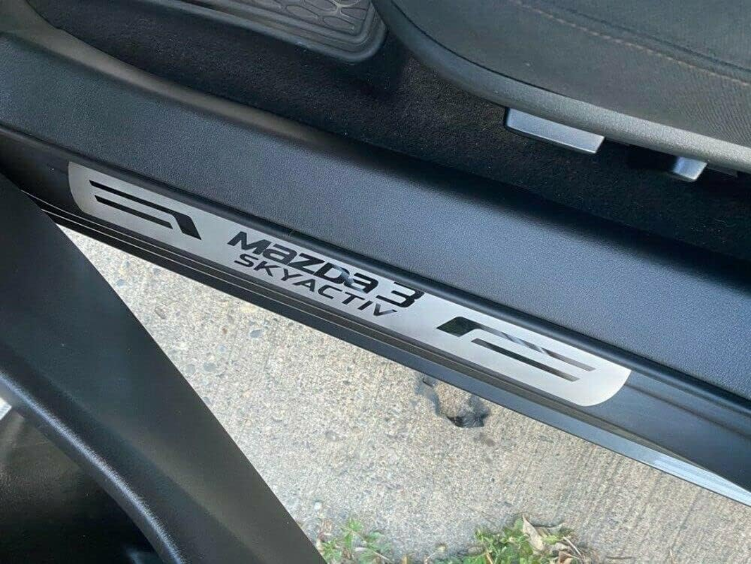 GZBFTDH Protection Door Sills Car Parts for Mazda 3 2015-2022 Auto Accessories Door Pedals Protector Stainless Steel Plastic Plate - Door Sill Silver image number 6