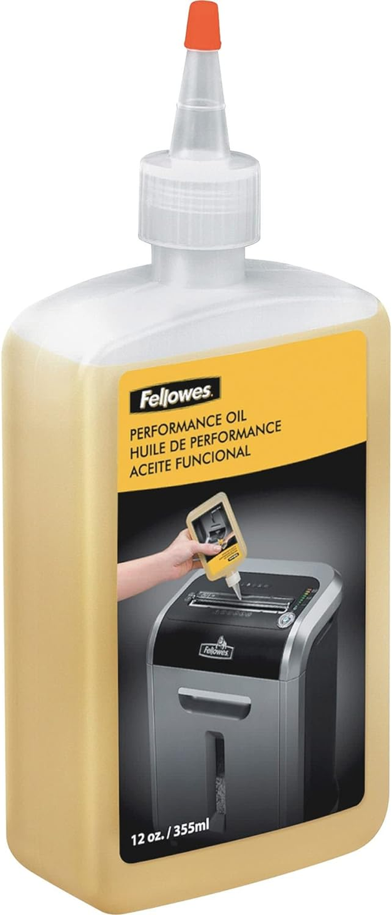 Fellowes Shredder, Lubricant Power Shredder Lubricant Bottle 355 Ml, (40233), Yellow, Single (35250) - 355 Ml (Pack Of 1)
