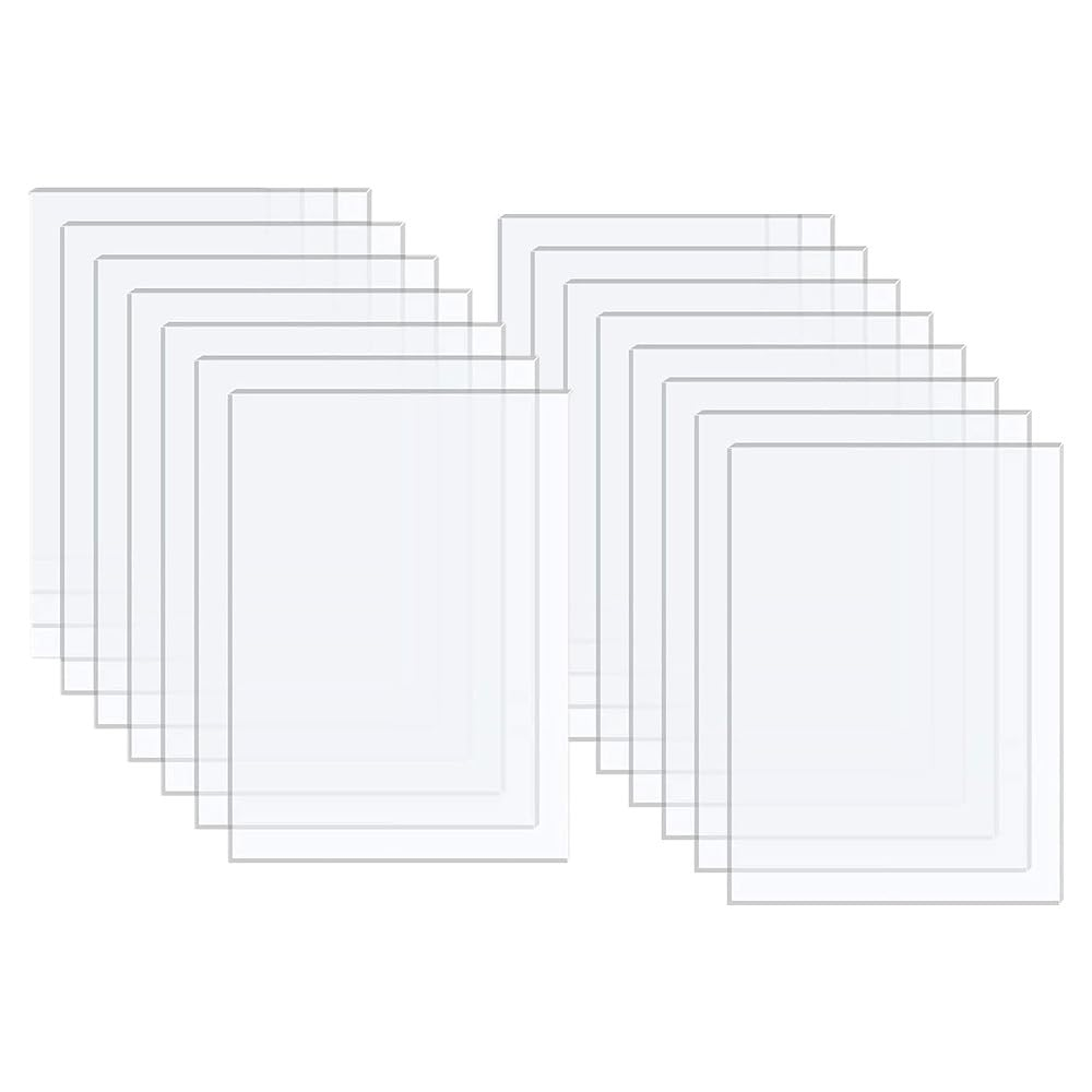 Acrylic Sheets - 15 Pack of 5X7 Thick Clear Extruded Plexiglass for Picture Frame Glass Replacement, Projects Display & Painting - Laser Cut for Smooth Edges,Diy Craft