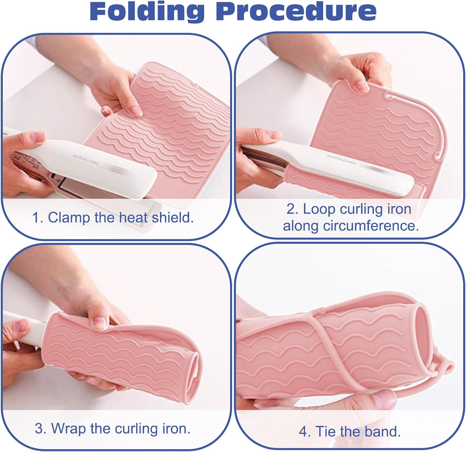 KASESSS Pack of 2 Silicone Mats for Hair Straighteners Curling Irons 2 Sizes Heat Resistant Mat Soft for Straighteners Travel Mat Portable Heat Resistant Mat Bag for Hair Styling Tools image number 1