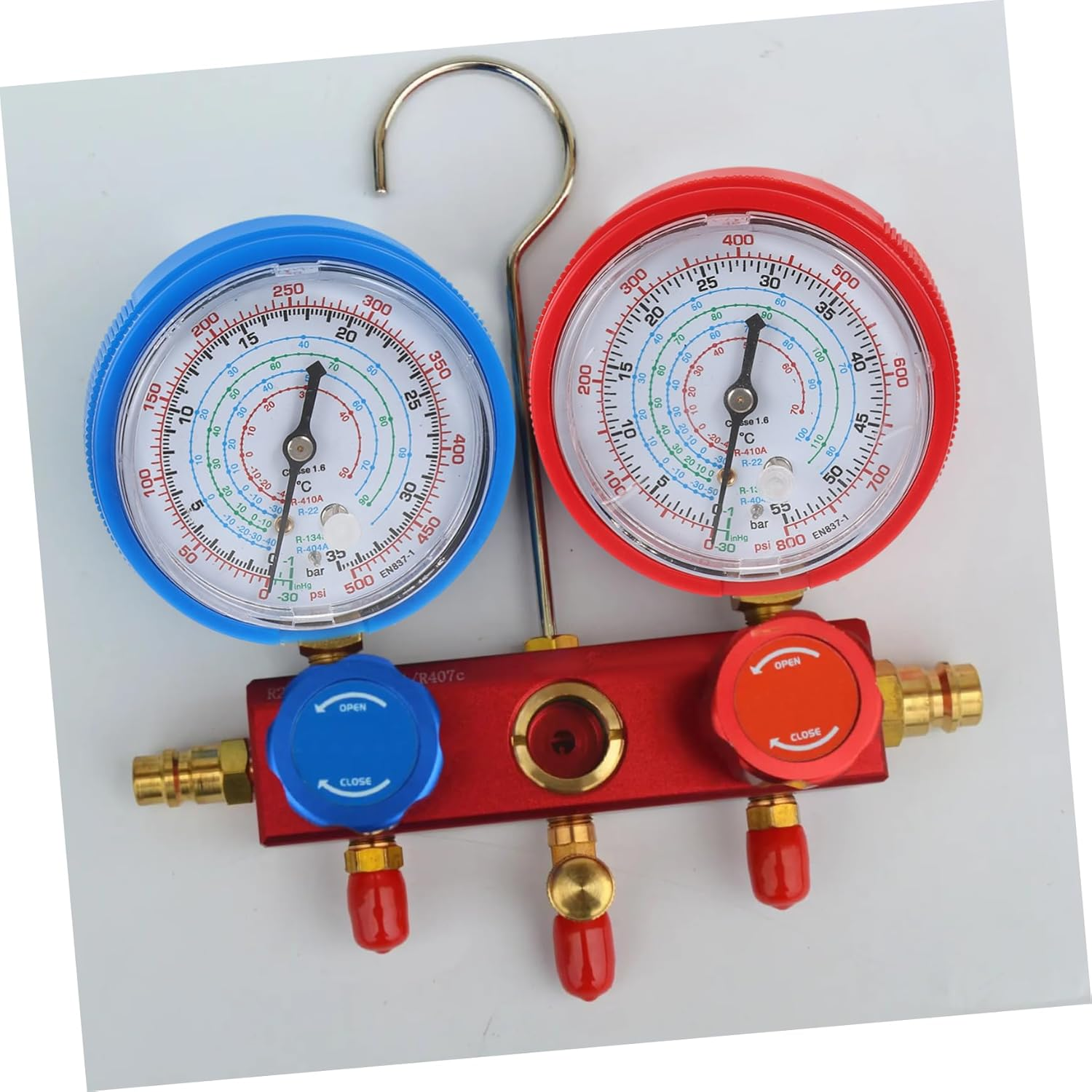 1Pair Air Conditioner Pressure Gauges for Automotive Systems Low and High Pressure Gauges Charging Tools for and Testing Equipment image number 6