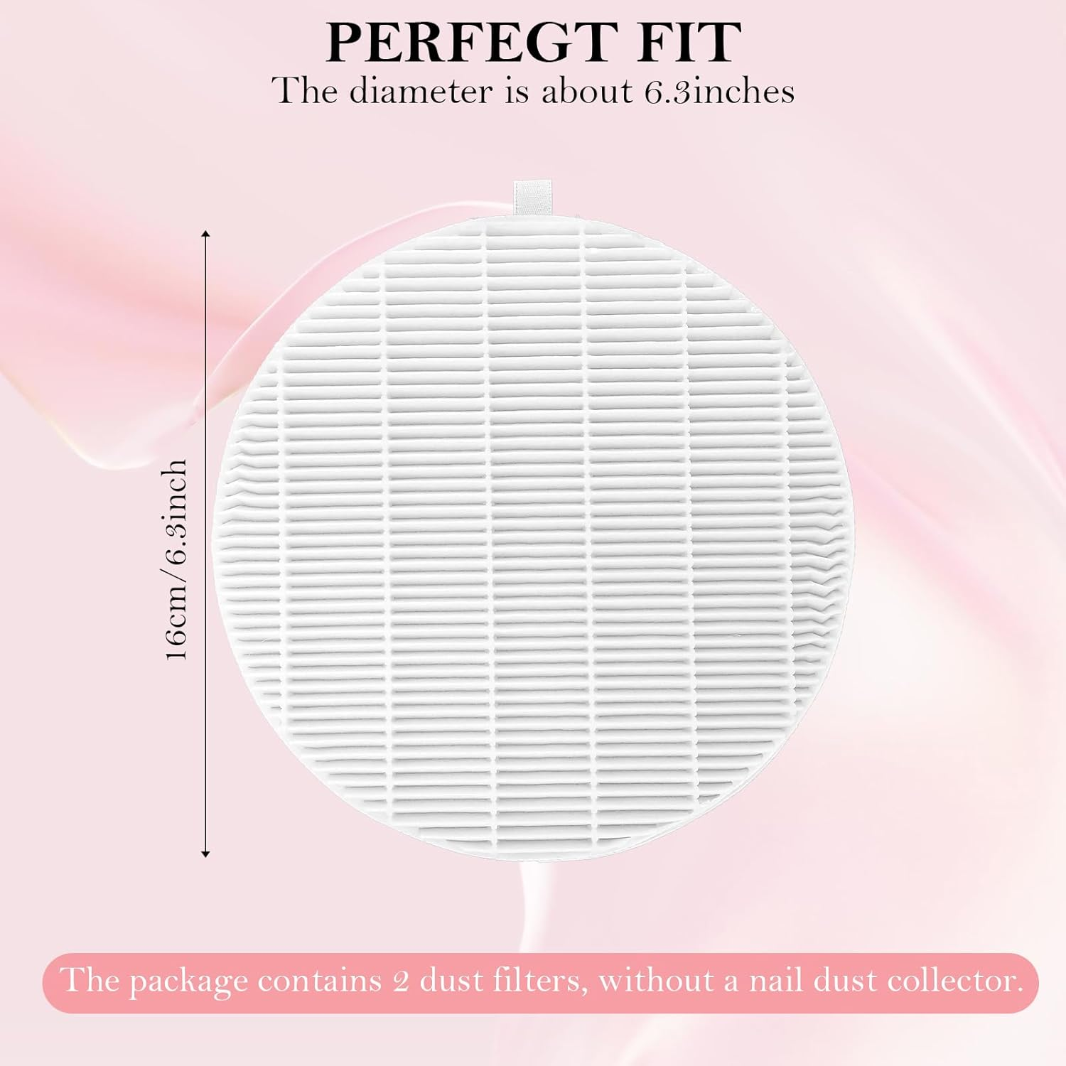 2 Pack Dust Collector Filter Replacement Compatible with Melody Susie, White Nail Dust Collectors Filter for Home and Nail Salons, Reusable Dusts Collectors Match with Dusts Collector Nails Tech Tool image number 3