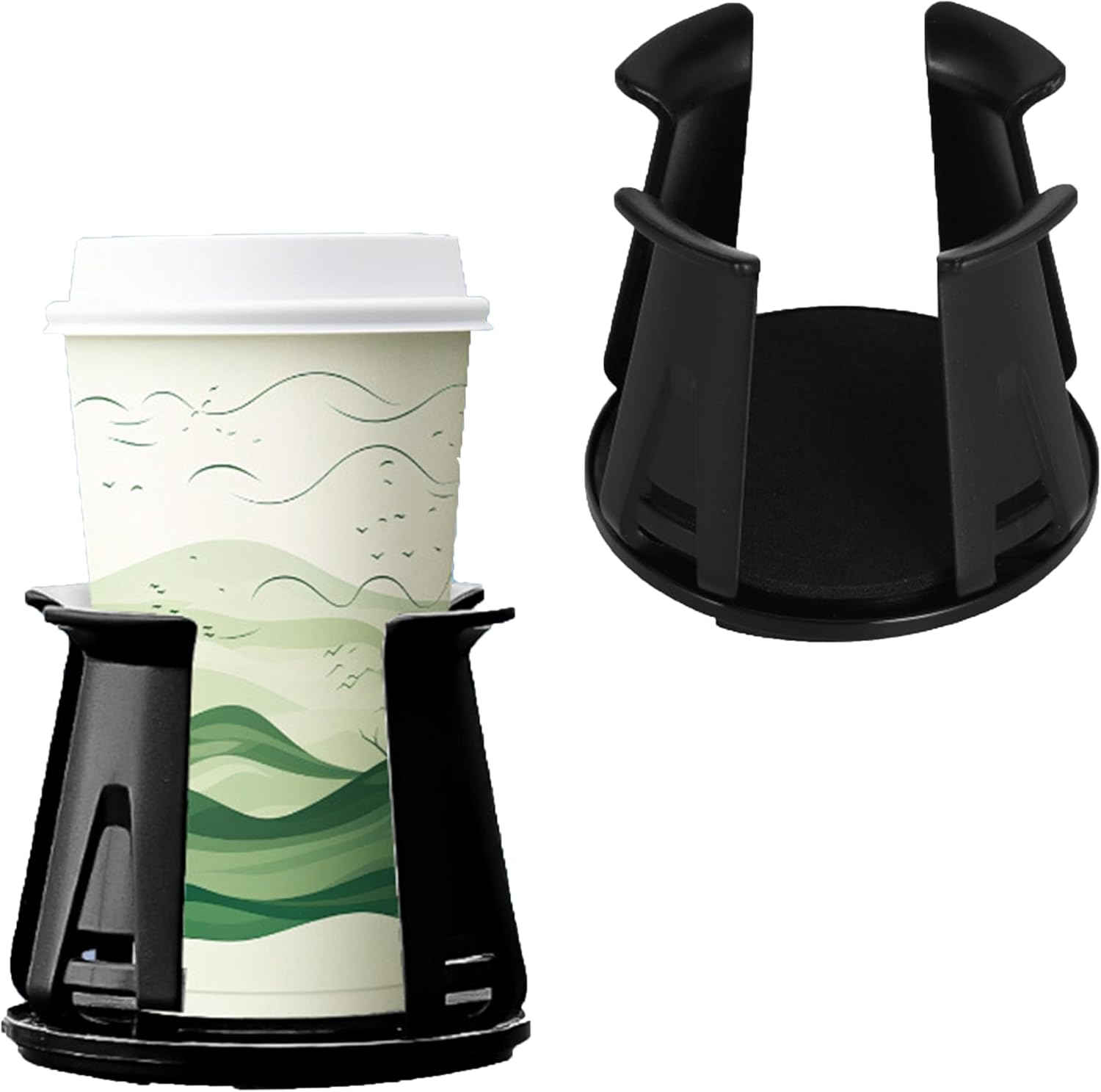 Upgraded Car Cup Holder Insert,2Pcs with Adaptive Clamping Arm & Self-Adhesive Base,Solve Shaking Problem for All Drinks in Suv,Truck image number 5