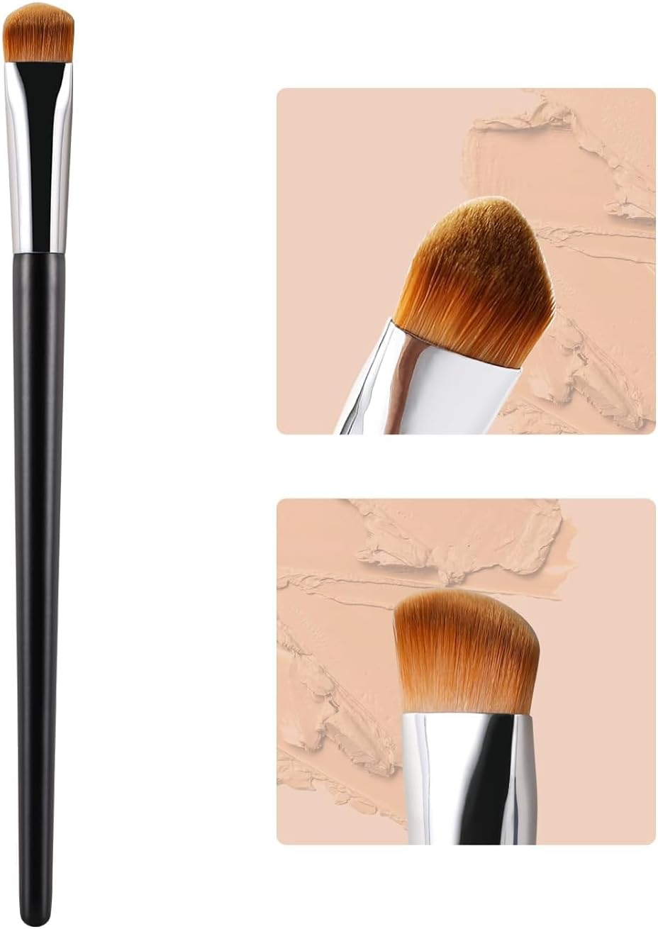 Concealer Brush under Eye, Small Triangle Brushes for Precise Coverage Dark Circles Blemishes Acne, Easy Blending for Concealer Contour, Cream/Liquid Makeup Brush
