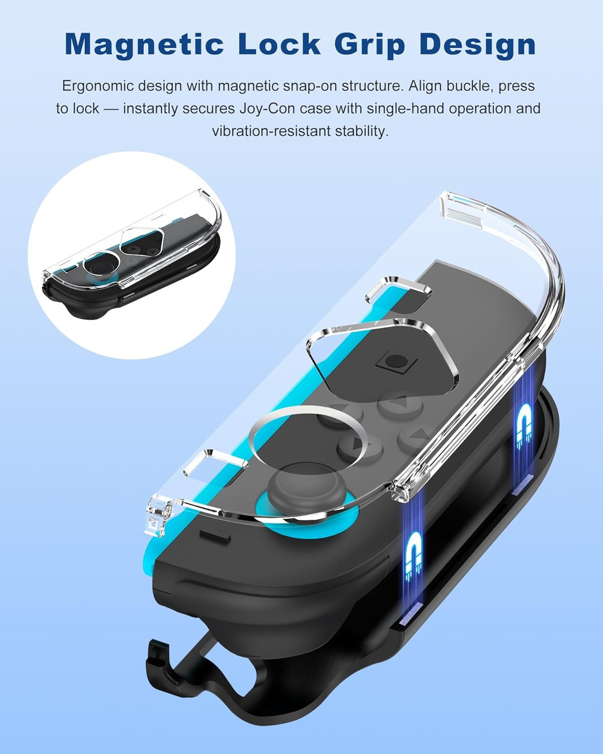 Clear Dockable Case for Nintendo Switch 2(2025)- Magnetic Snap-On Design, 6 in 1 Ultra-Thin Dockable Protective Cover with 9H Tempered Glass Screen Protector, Includes Cleaning Kit & Thumbstick Caps image number 2
