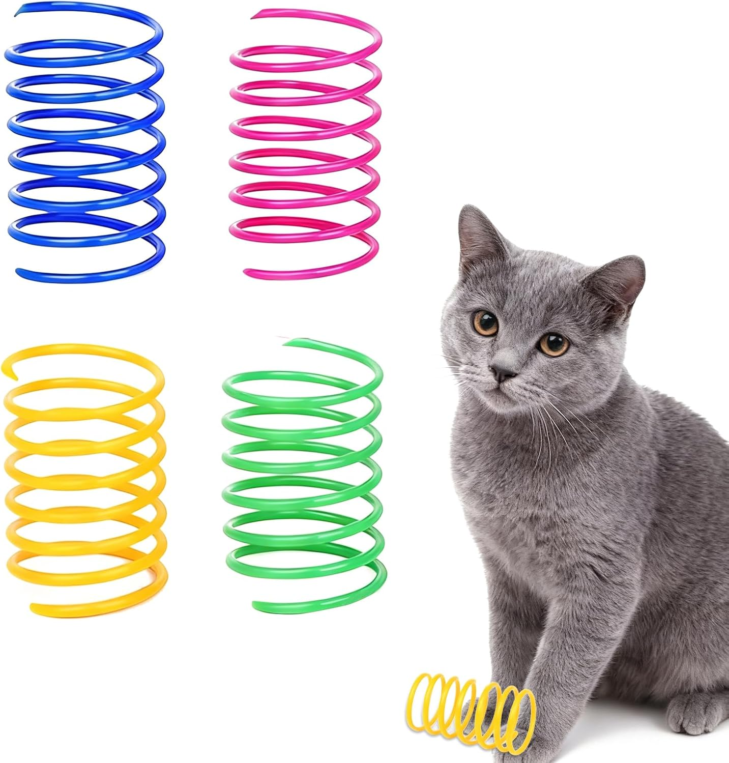 36-Piece Cat Spring Toy Set &mdash; a Must-Have Enrichment Cat Toys for Indoor Cats, Solving All Needs for Interactive Cat Toys, Kitten Toys, and Cat Enrichment in One Box. image number 3