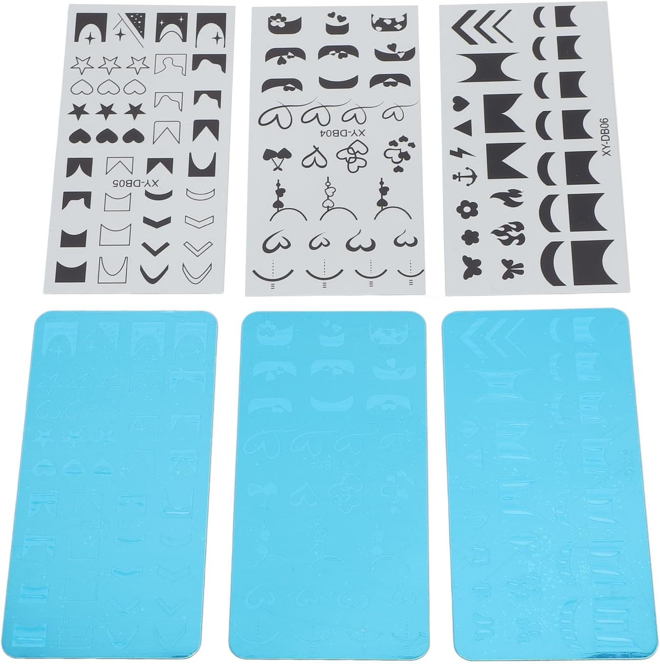Nail Art Stamping Plates Steel Protective Blue Film Different Patterns Kit for Nail Design Enthusiasts image number 4