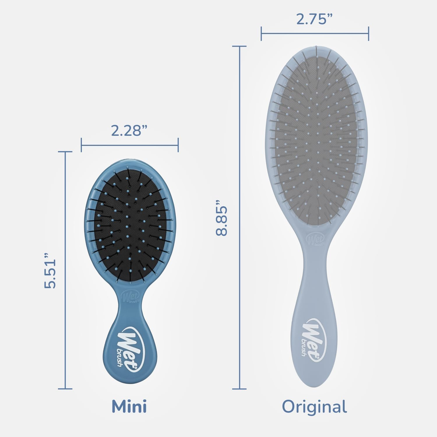 Wet Brush Mini Detangler Hair Brush, Elemental Blue, Detangling Travel Hairbrush, Ultra-Soft Intelliflex Bristles Glide through Tangles with Ease, Pain-Free, All Hair Types image number 5