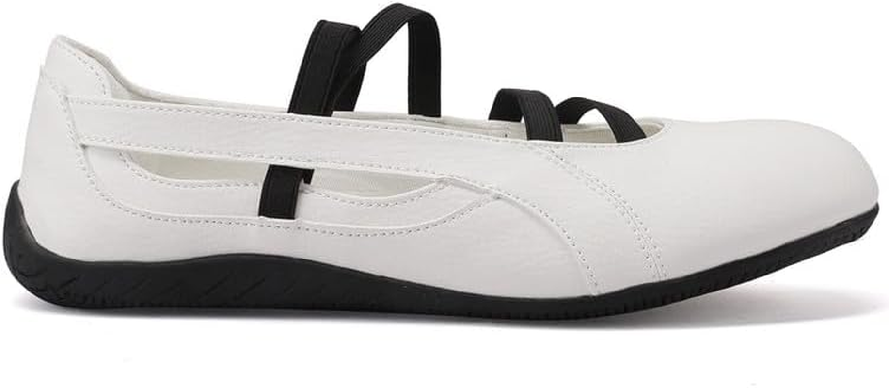 MAVMAX Mary Jane Shoes Ballet Sneakers for Women Casual Sneakers with Elastic Strap Non Slip Women'S Ballet Flats with Foam Insole for Comfortable Daily Outgoing Work image number 3